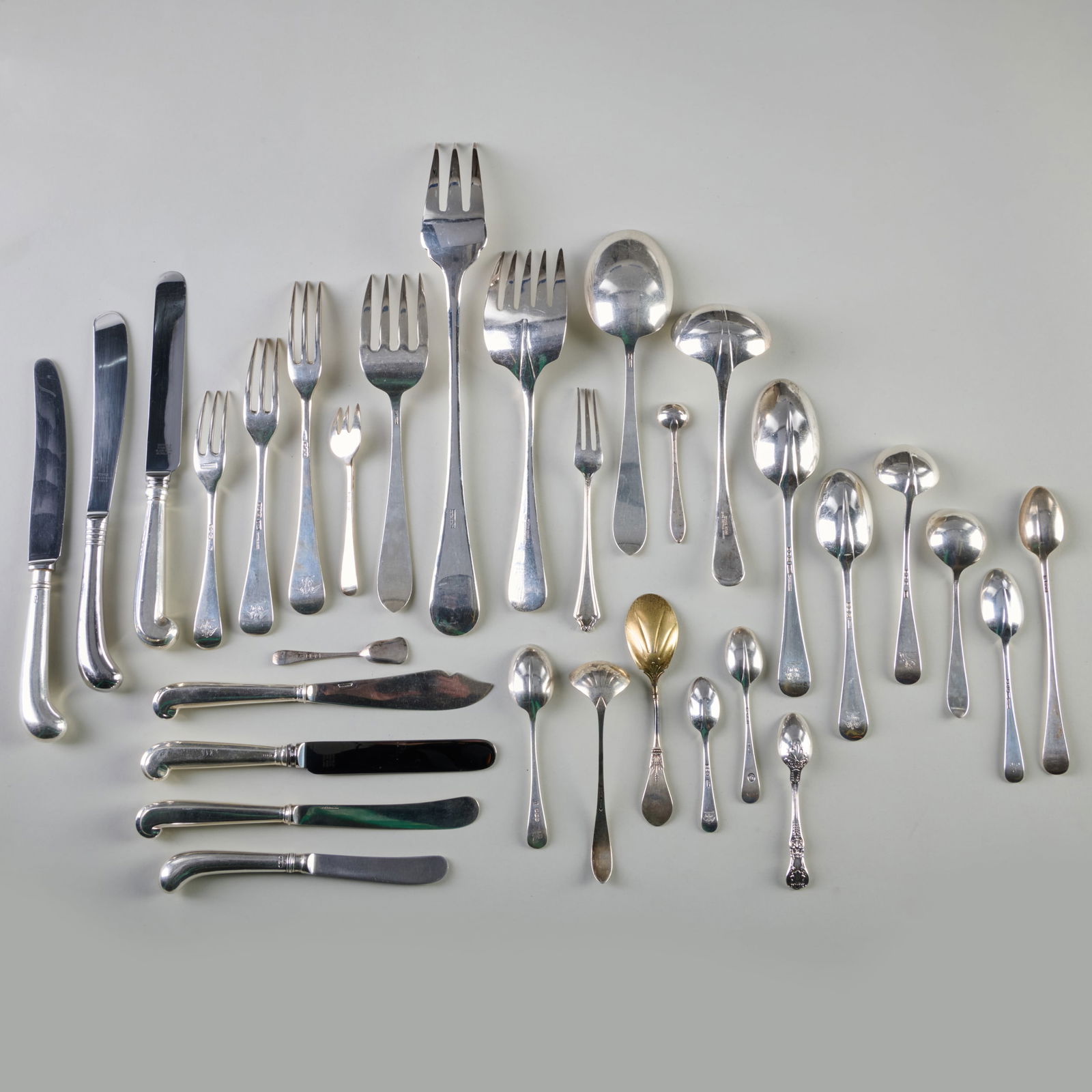 Assembled George V Silver Flatware Service - 5