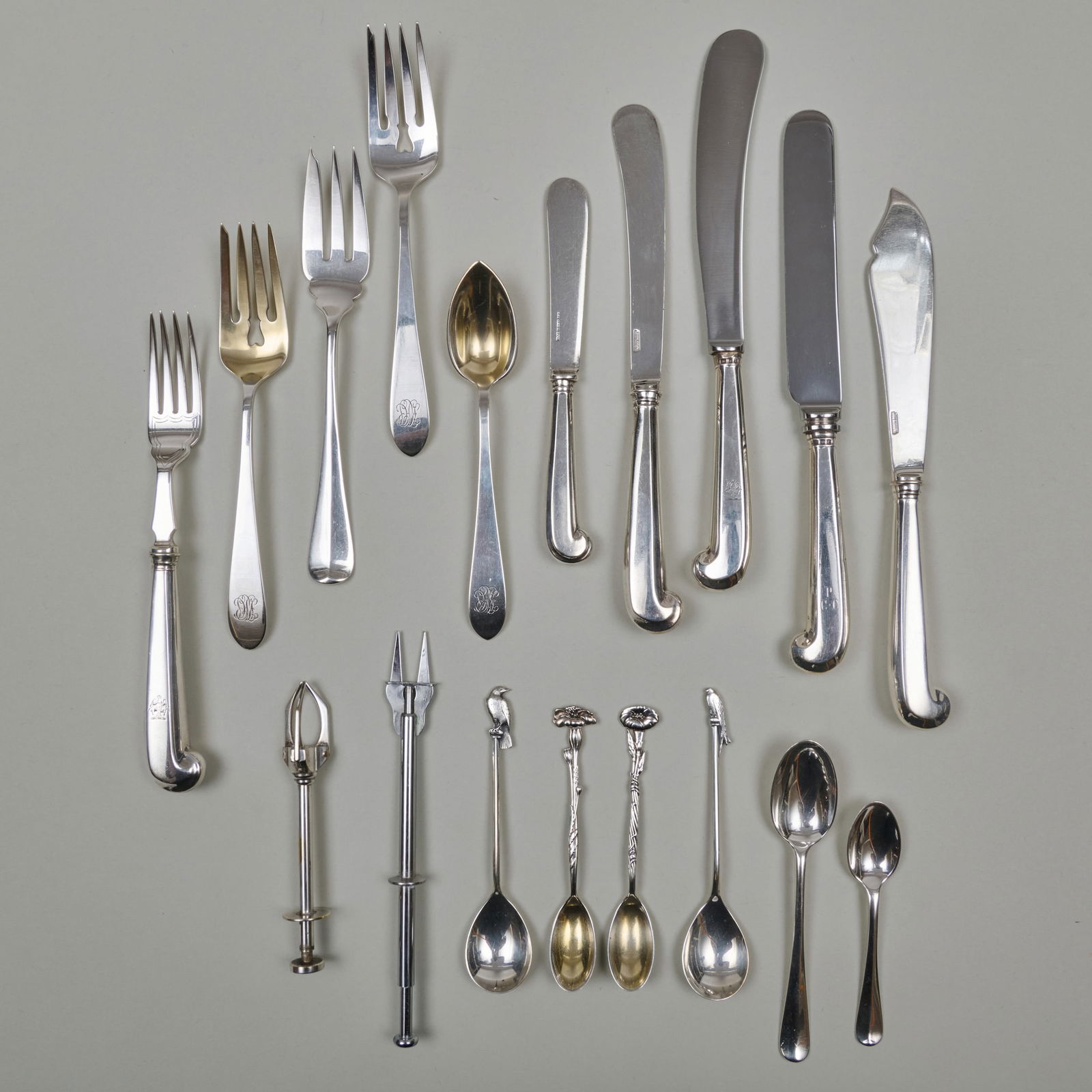 Assembled George V and Gorham Silver Flatware Service (1 of 20)