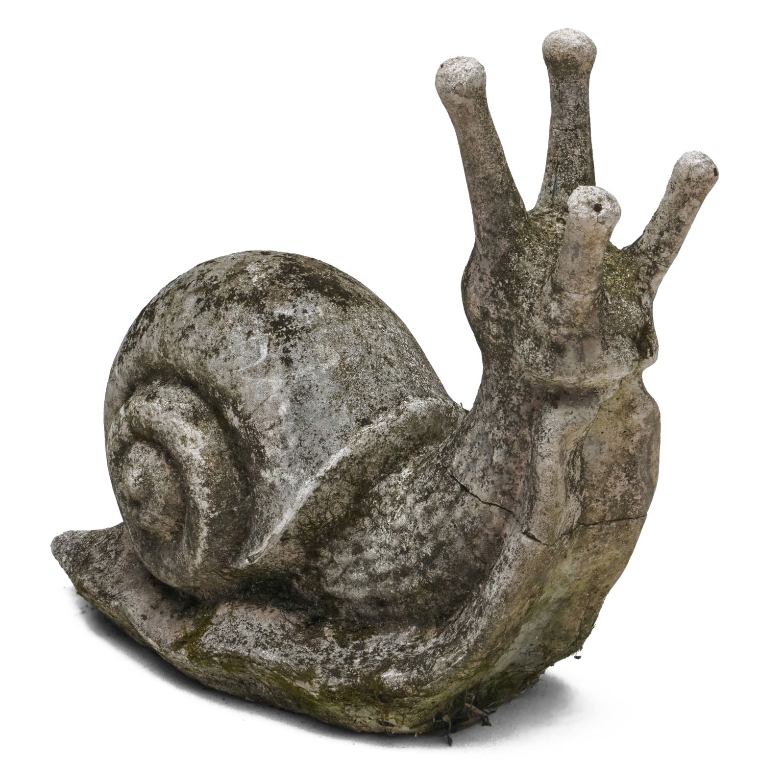 Cast Stone Model of a Snail: Cast Stone Model of a Snail17 1/2 x 8 x 21 1/2 in. Collection of Lynn Chase from Money Pit Farm.
