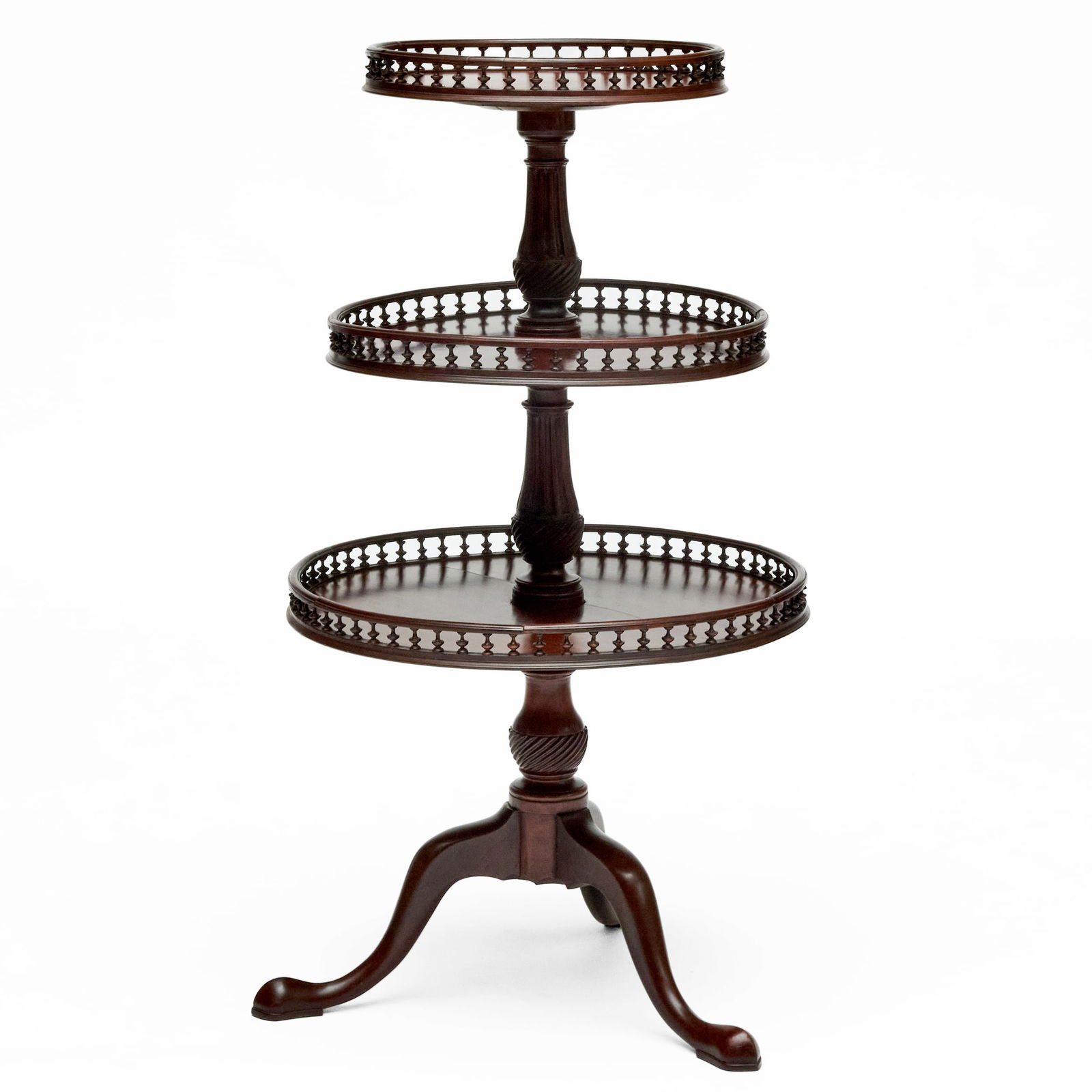 George III Mahogany Three-Tier Dumbwaiter (1 of 7)