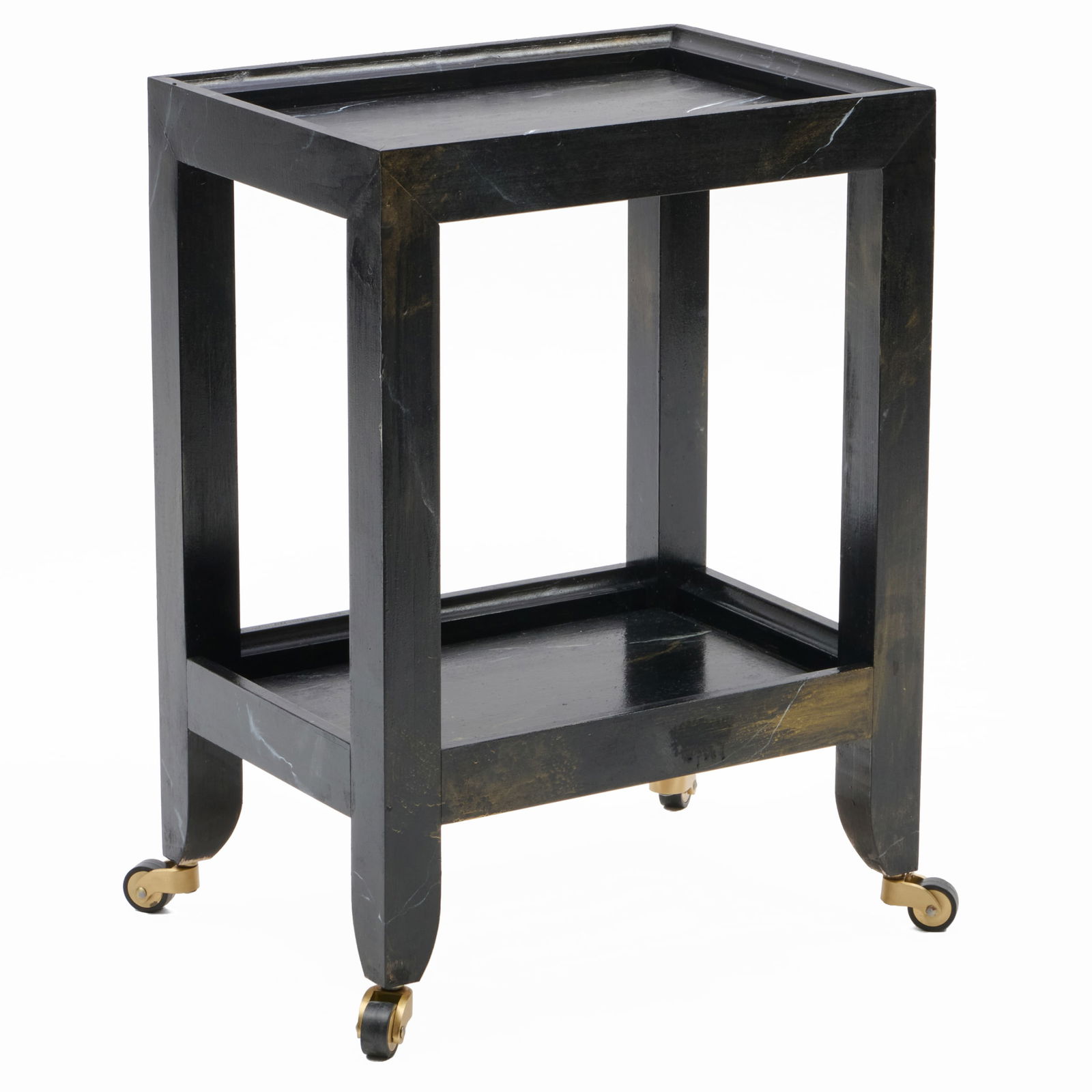 Faux Marble Painted Telephone Table, after a Model by Maison Jansen, Modern: Faux Marble Painted Telephone Table, after a Model by Maison Jansen, Modern Raised on casters. 17 1/4 x 12 1/2 x 9 in.