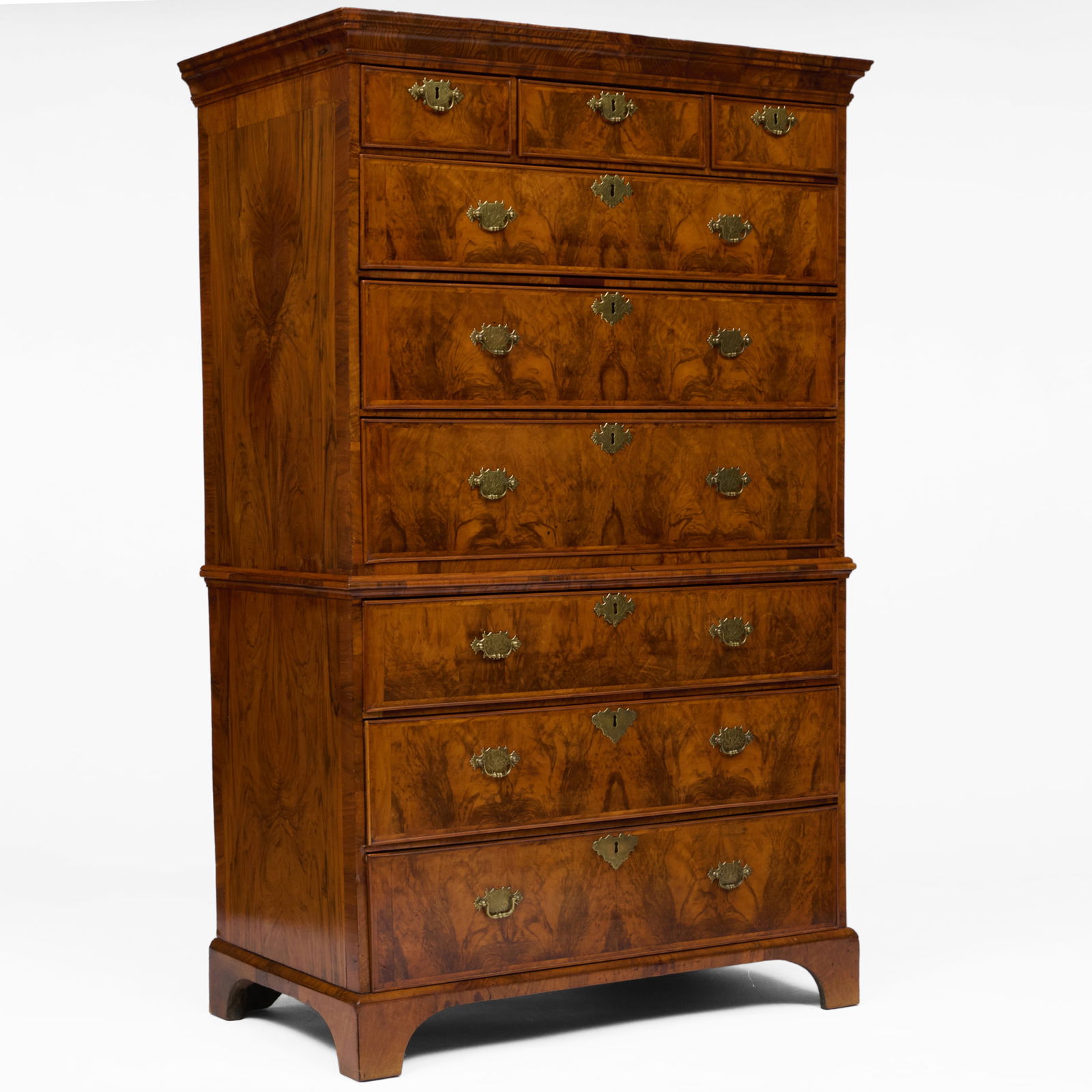 George II Inlaid Walnut Chest on Chest (1 of 14)
