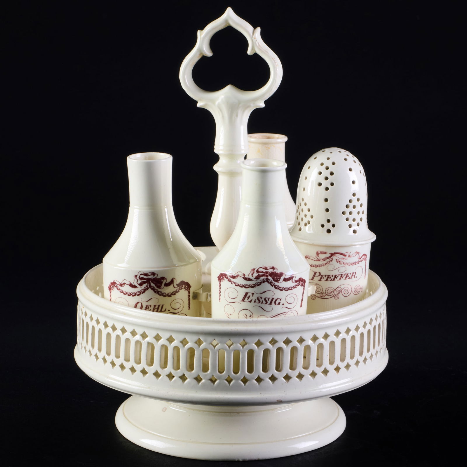 Creamware Cruet Set - 12