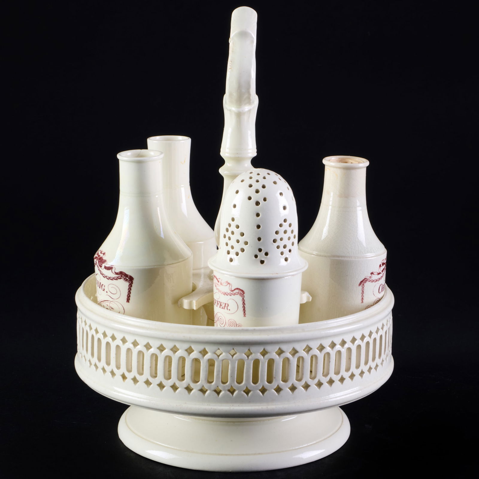 Creamware Cruet Set - 14