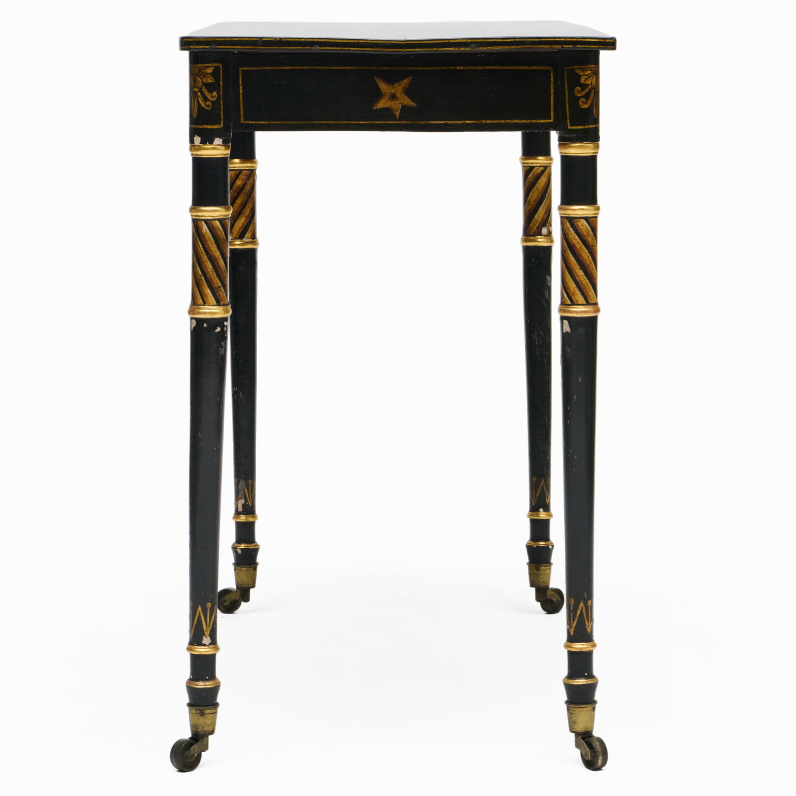 Regency Black and Gilt Painted Console Table - 3