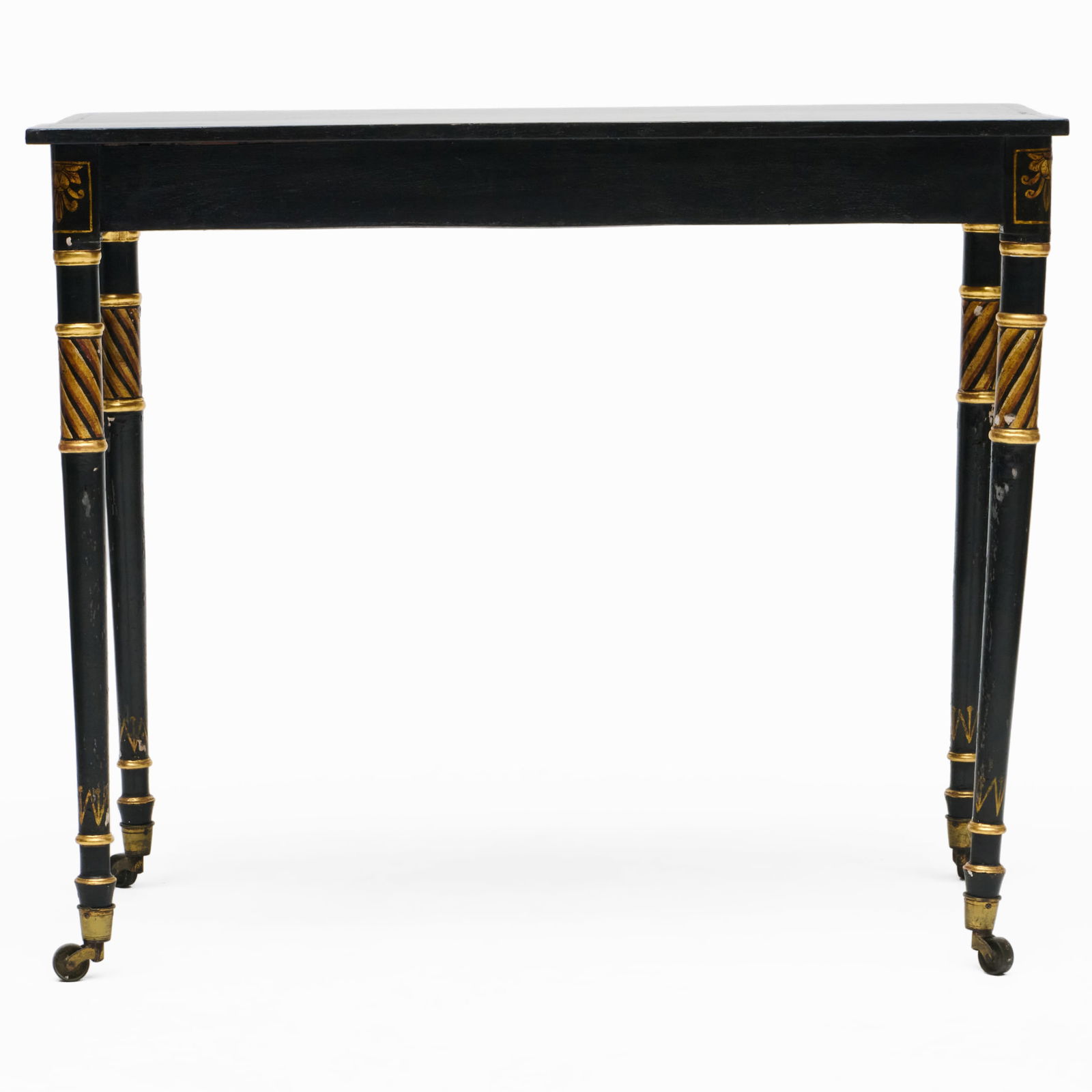 Regency Black and Gilt Painted Console Table - 6
