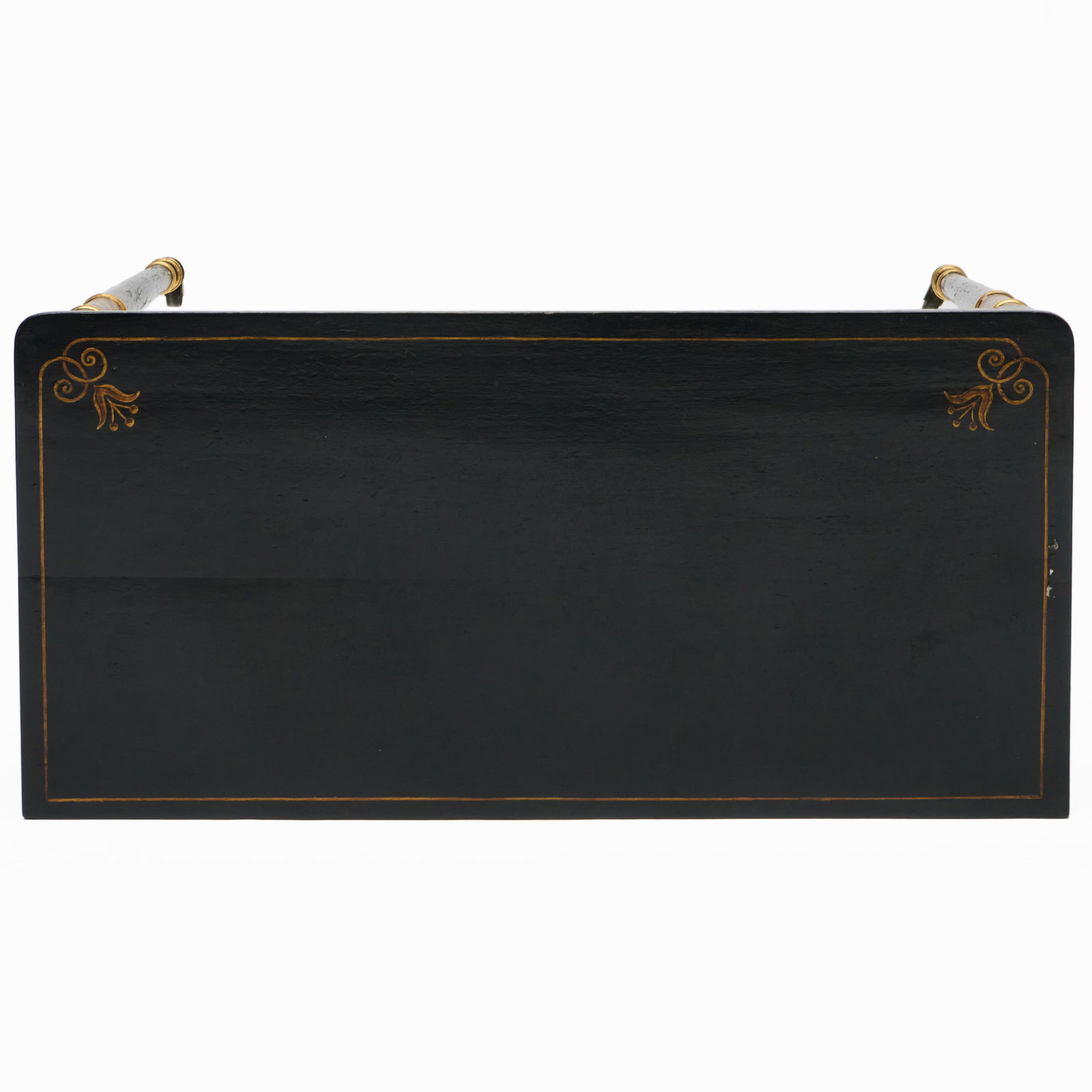 Regency Black and Gilt Painted Console Table - 8
