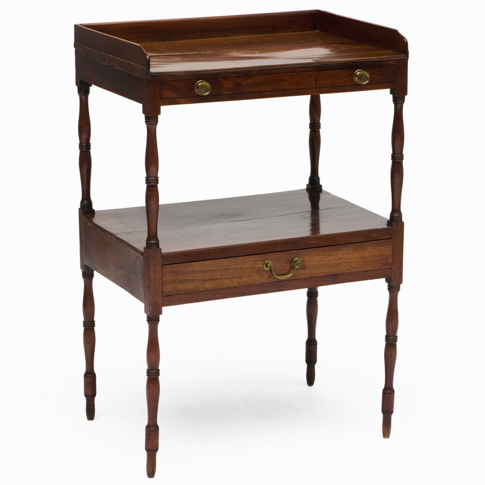 Late George III Mahogany Whatnot: Late George III Mahogany WhatnotFitted with one drawer in the lower compartment. 35 x 23 x 17 in. 