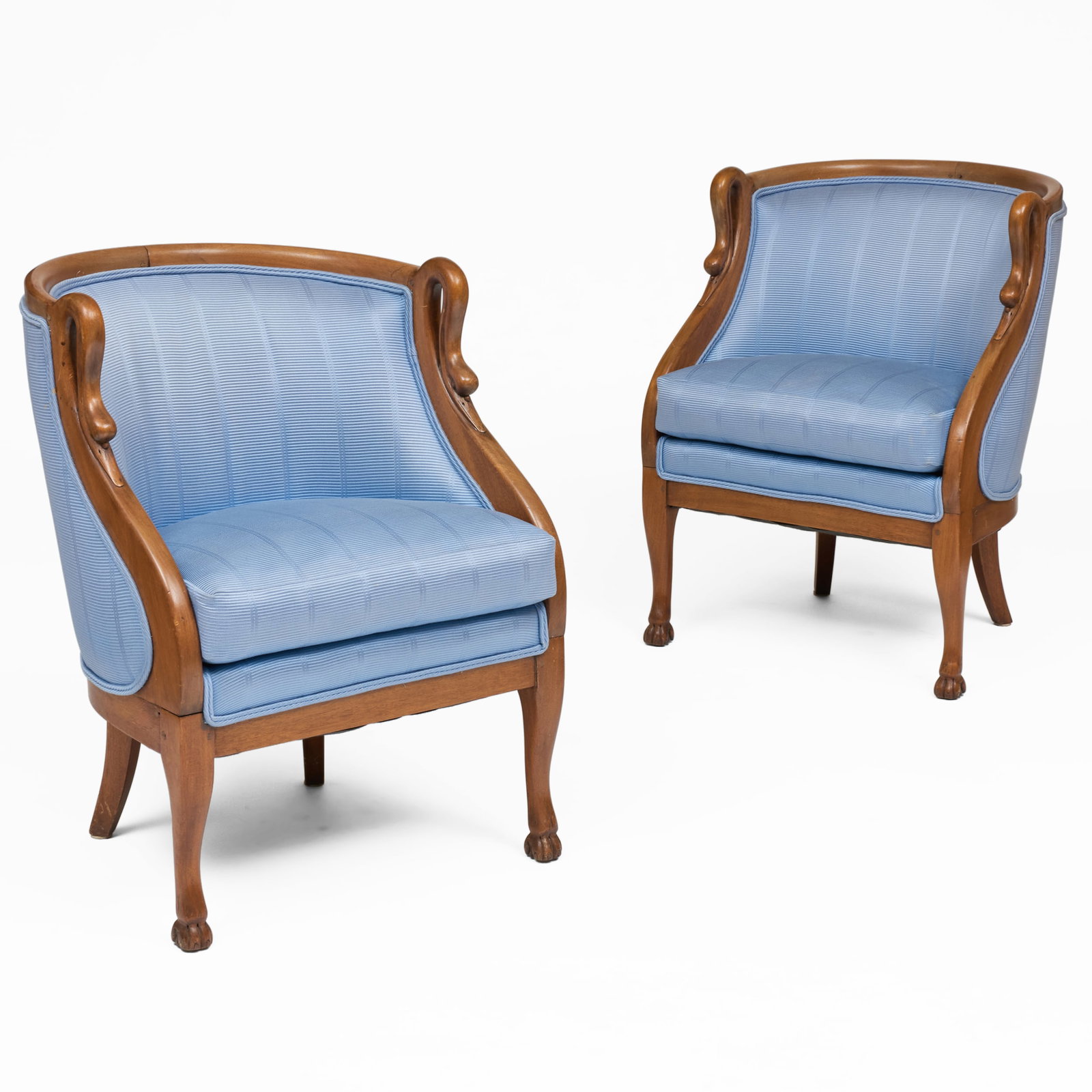Pair of Louis-Philippe Style Walnut Tub Chairs (1 of 8)