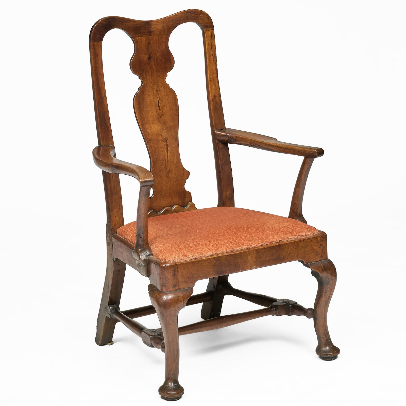 Queen Anne Style Walnut Armchair (1 of 7)