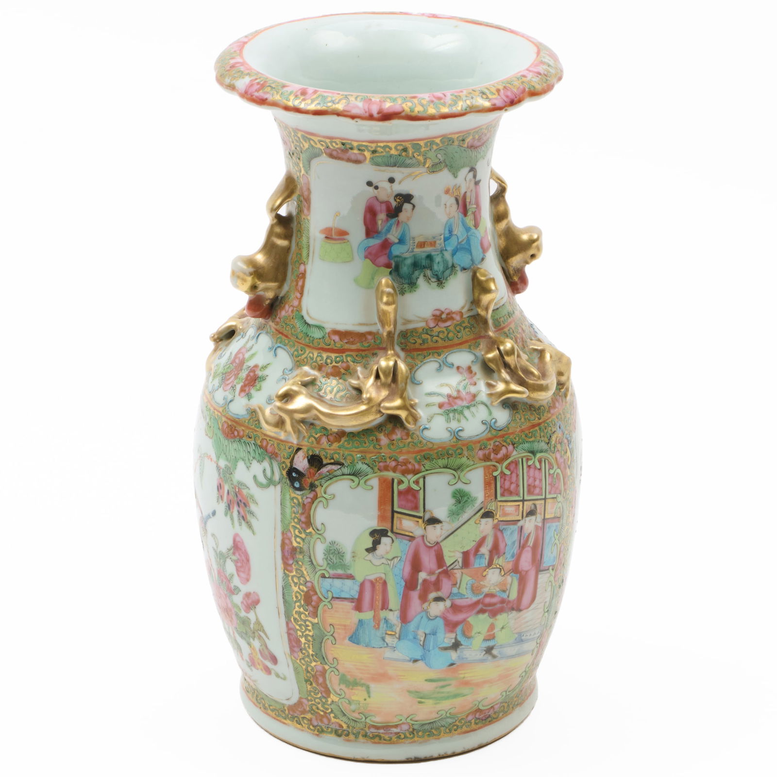 Chinese Rose Medallion Baluster Vase: Chinese Rose Medallion Baluster Vase Unmarked. 13 1/2 x 7 1/2 in. diam. The Collection of James M. Labaugh Antiques, Pound Ridge, NY.