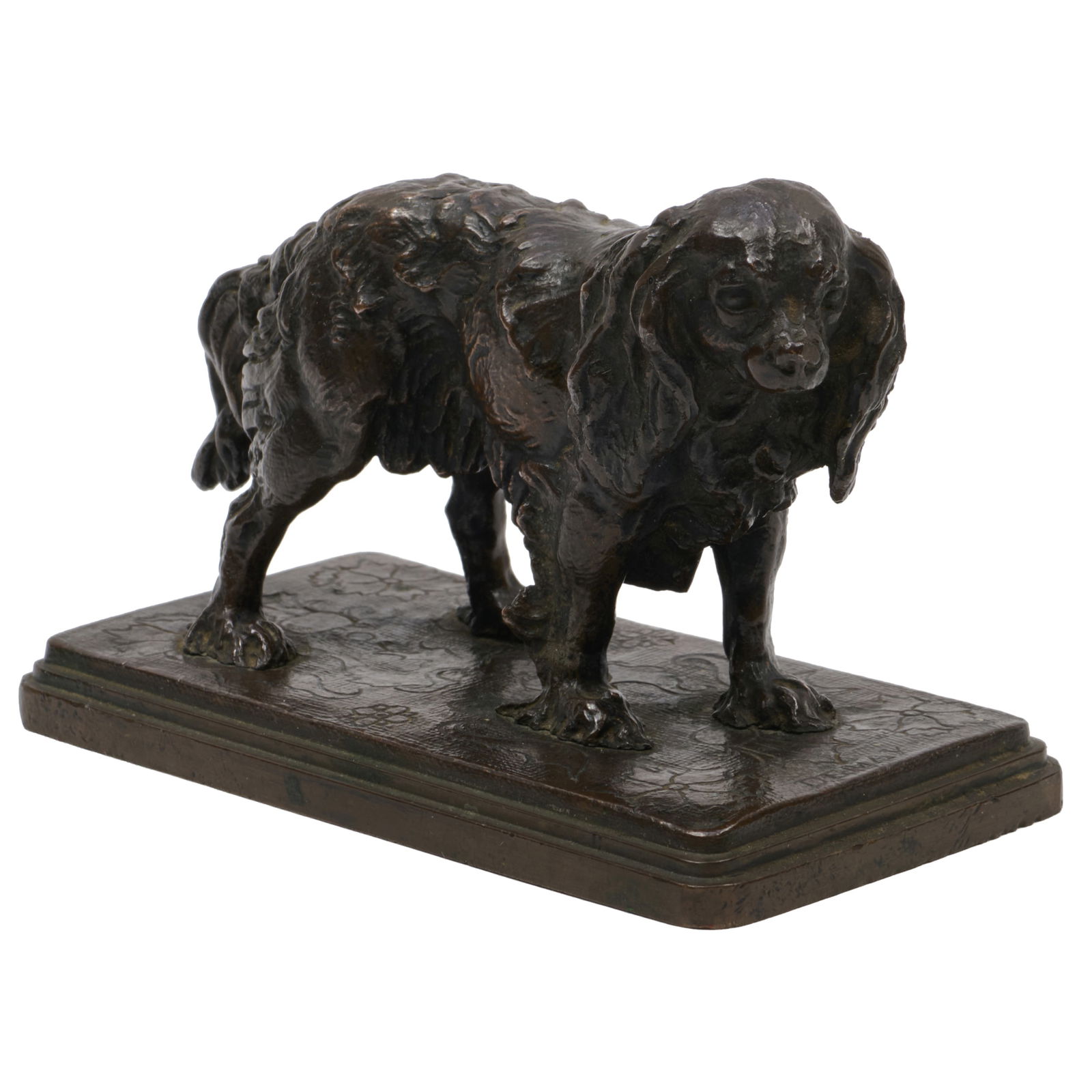 Bronze Model of a King Charles Spaniel: Bronze Model of a King Charles Spaniel3 1/2 x 5 1/4 x 2 7/8 in.