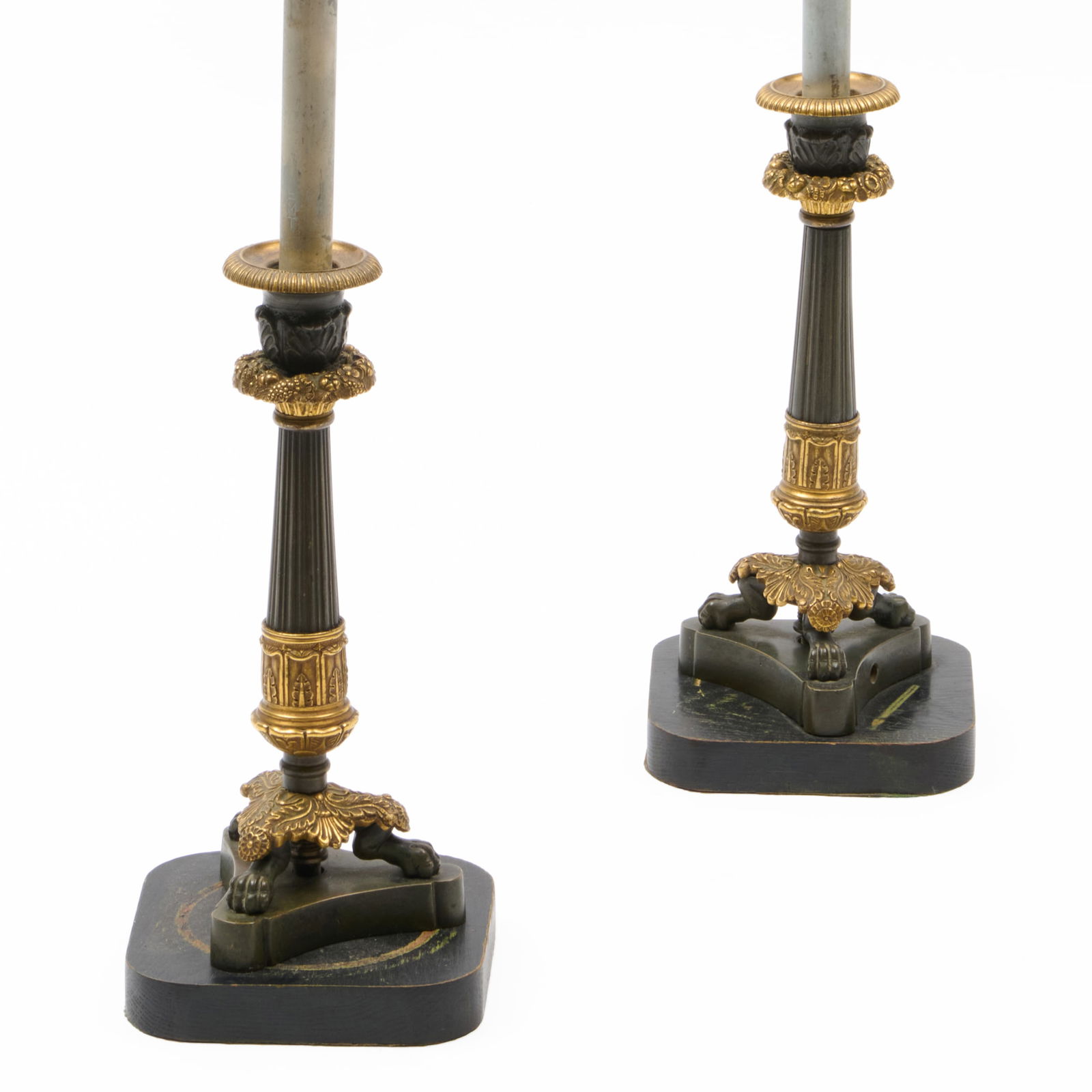 Pair of Candlesticks Mounted as Lamps (1 of 6)