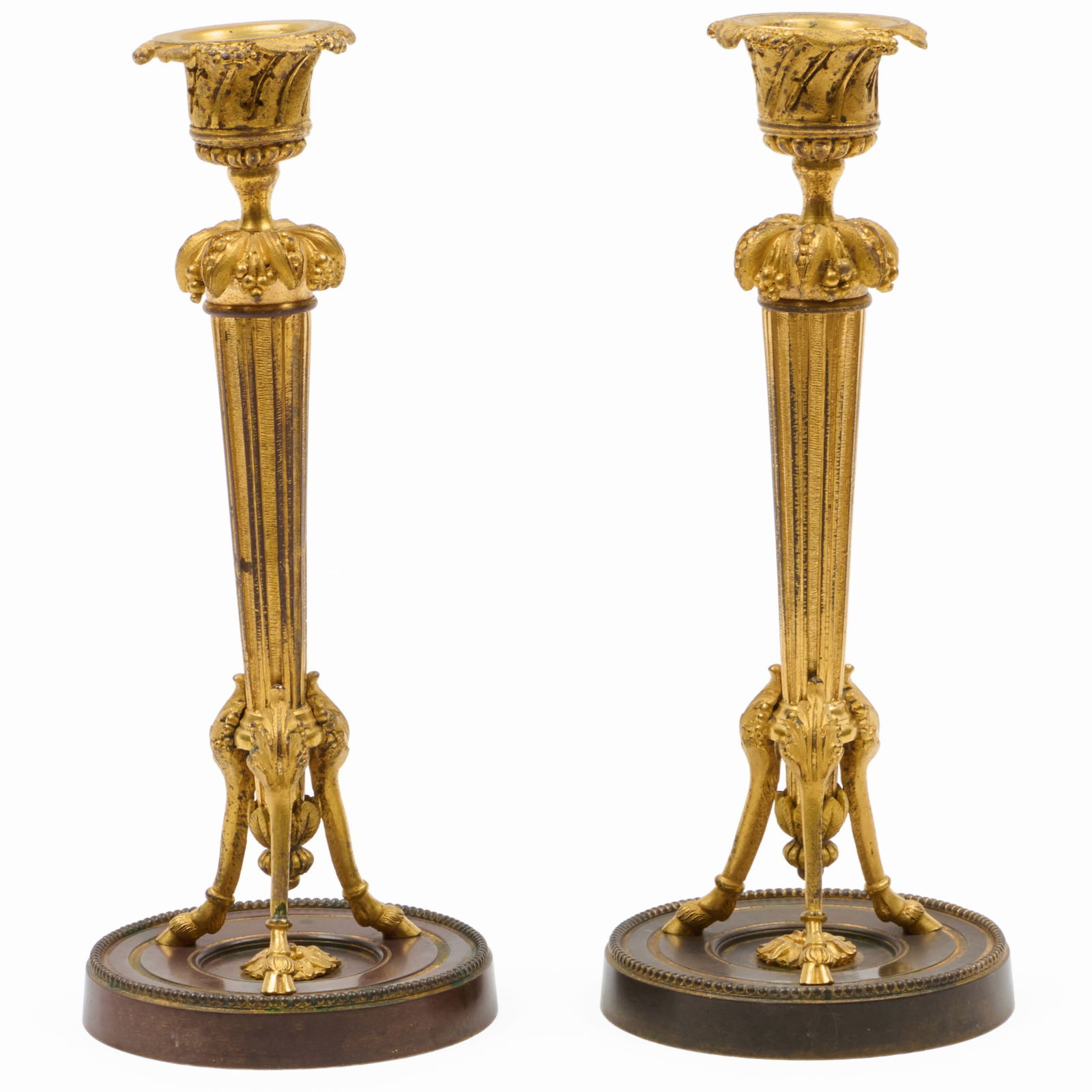 Pair of Napoleon III Gilt and Patinated-Bronze Candlesticks (1 of 6)