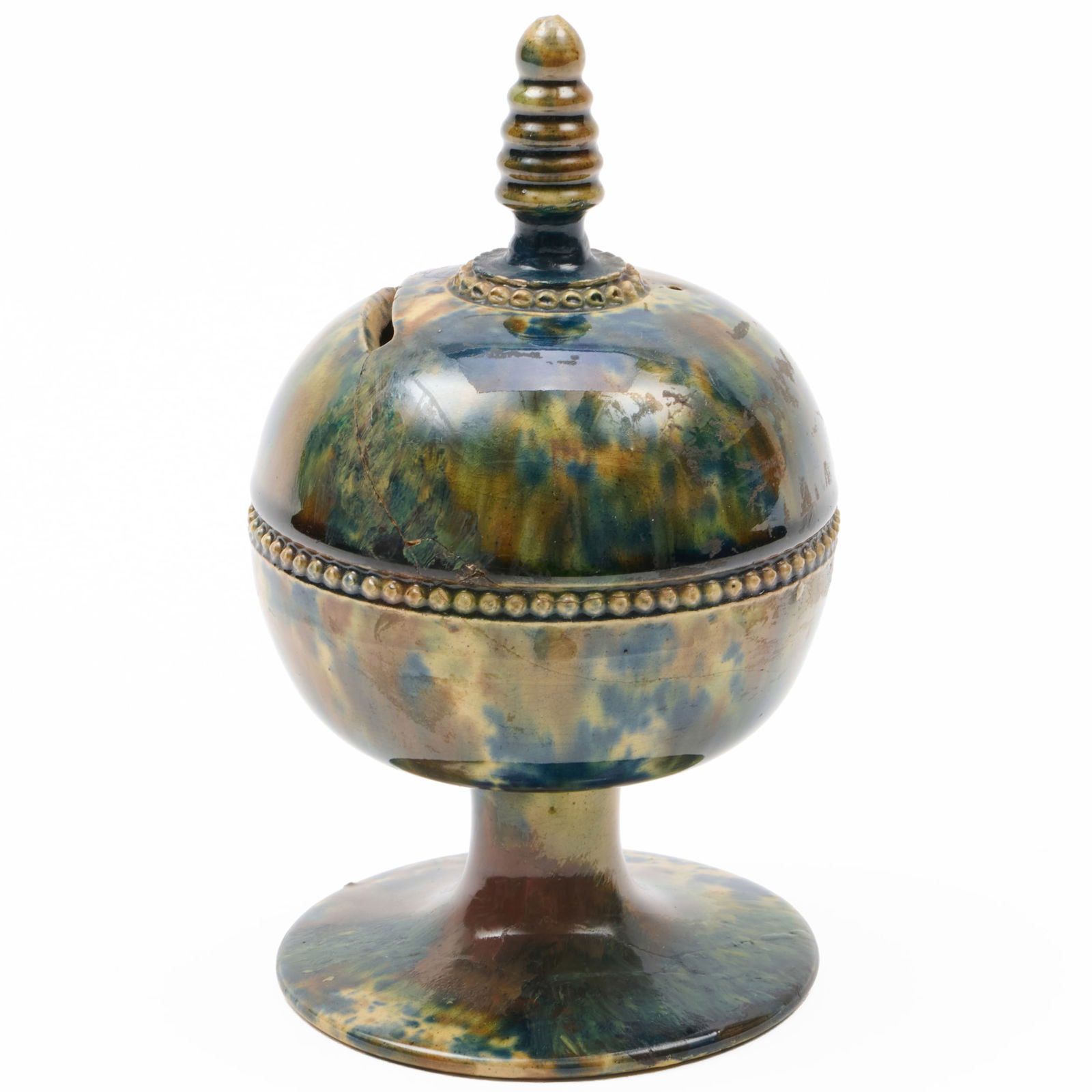 Whieldon Mottle Glazed String Holder - 3