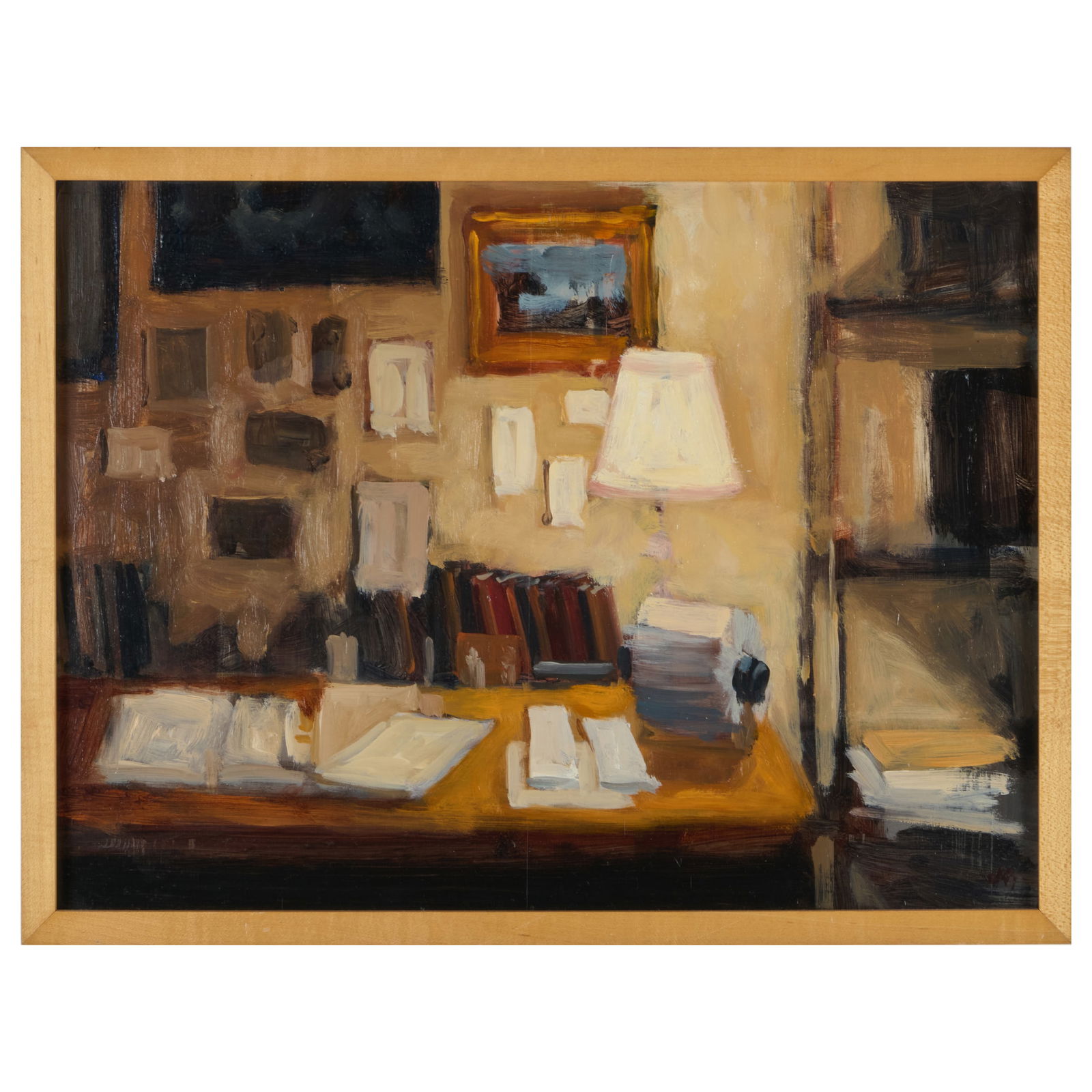 Joan Griswold (b. 1954): Hard Work: Joan Griswold (b. 1954): Hard WorkOil on board, signed 'Joan Griswold' and titled on the reverse.12 x 16 in., 12 3/4 x 16 3/4 in. (frame).The Collection of Alan and Marilyn Bergman.