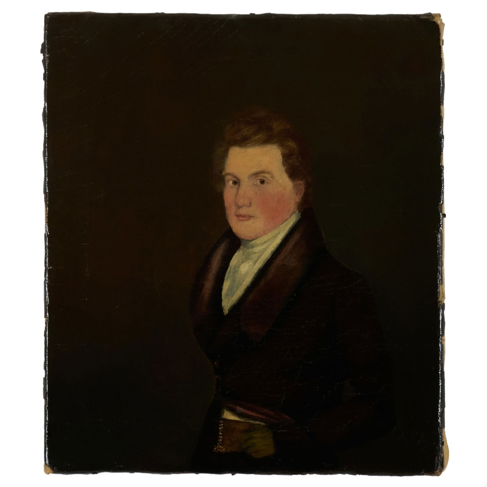 French School: A Gentleman: French School: A Gentleman Oil on canvas, unsigned, lined. 13 x 11 in., unframed. The Collection of Alan and Marilyn Bergman.