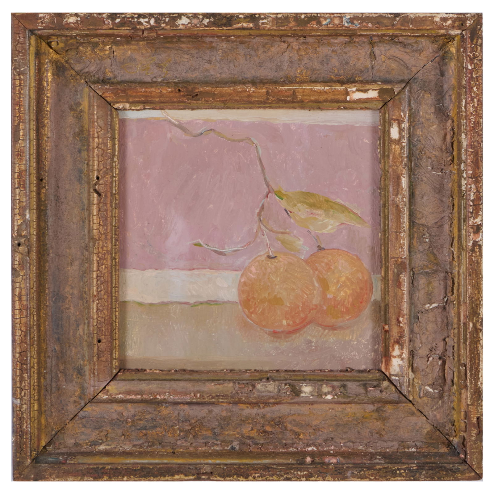 Irving Block (1910-1986): Two Oranges: Irving Block (1910-1986): Two Oranges Oil on board, unsigned, inscribed 'I Block' on the reverse. 4 7/8 x 4 7/8 in., 8 x 8 in. (frame). The Collection of Alan and Marilyn Bergman.