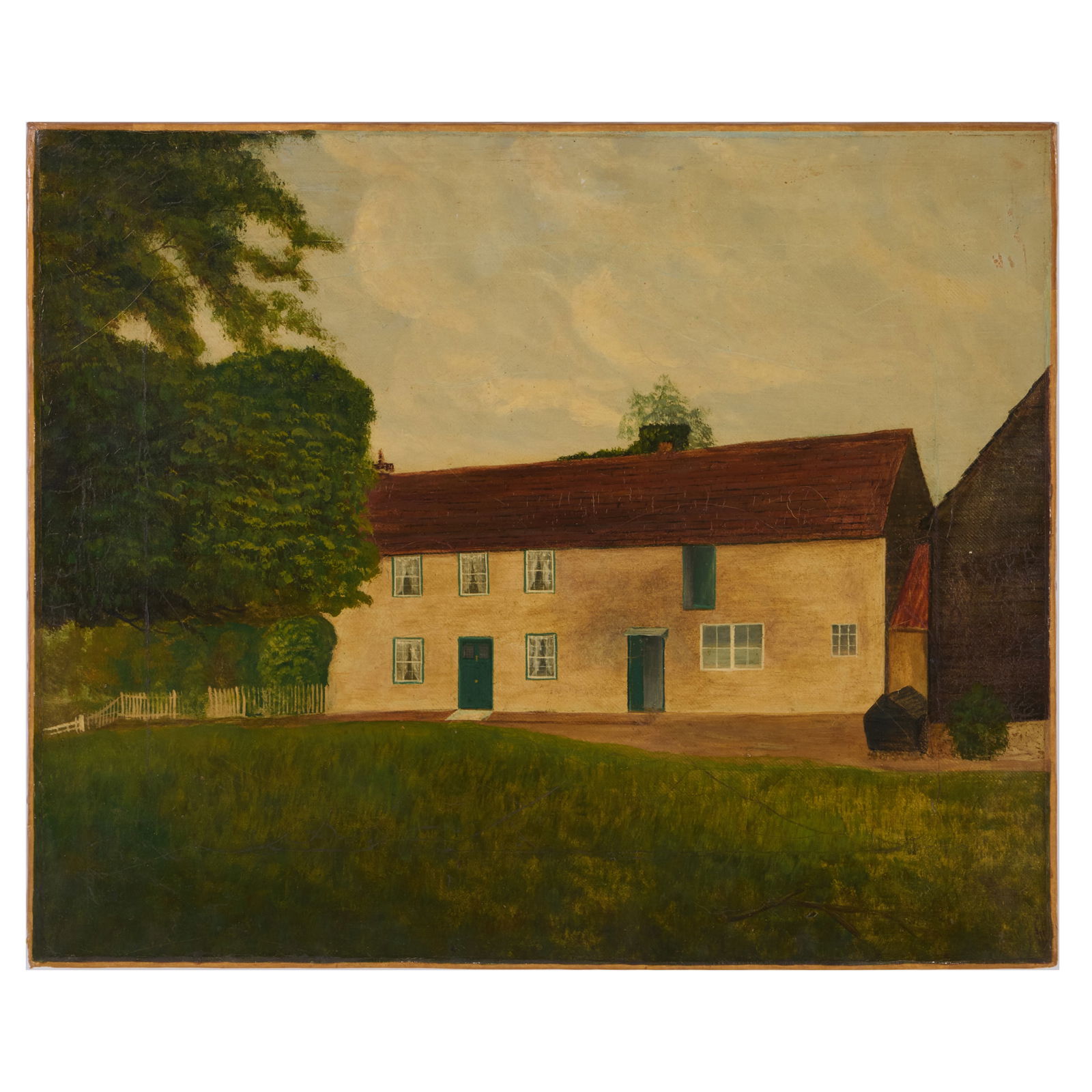 American School: House: American School: HouseOil on canvas, unsigned, lined.15 x 18 in., unframed.The Collection of Alan and Marilyn Bergman.