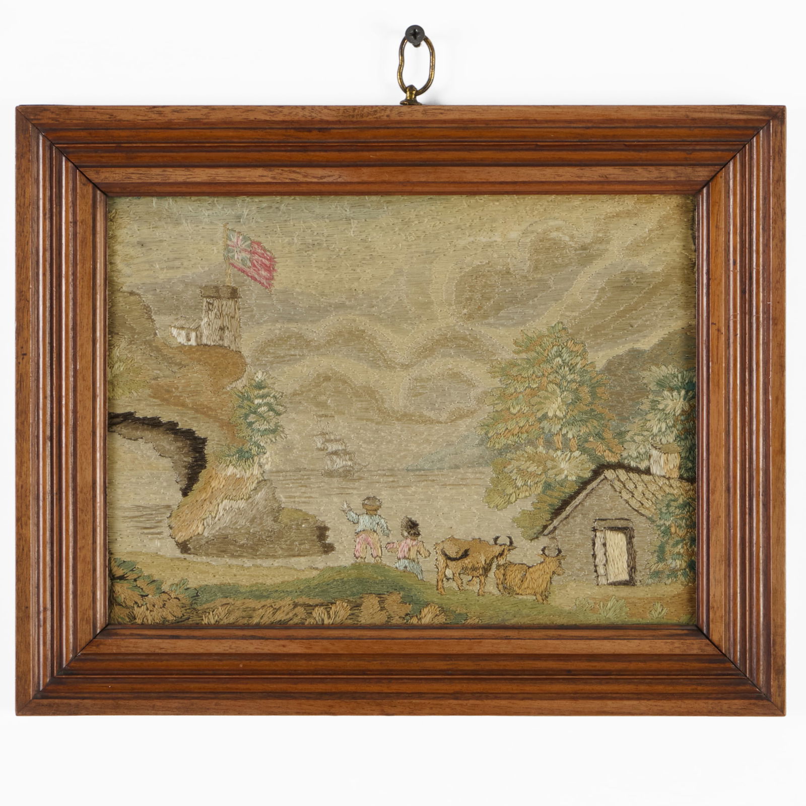 Group of Four Georgian Silkwork Pictures (1 of 7)