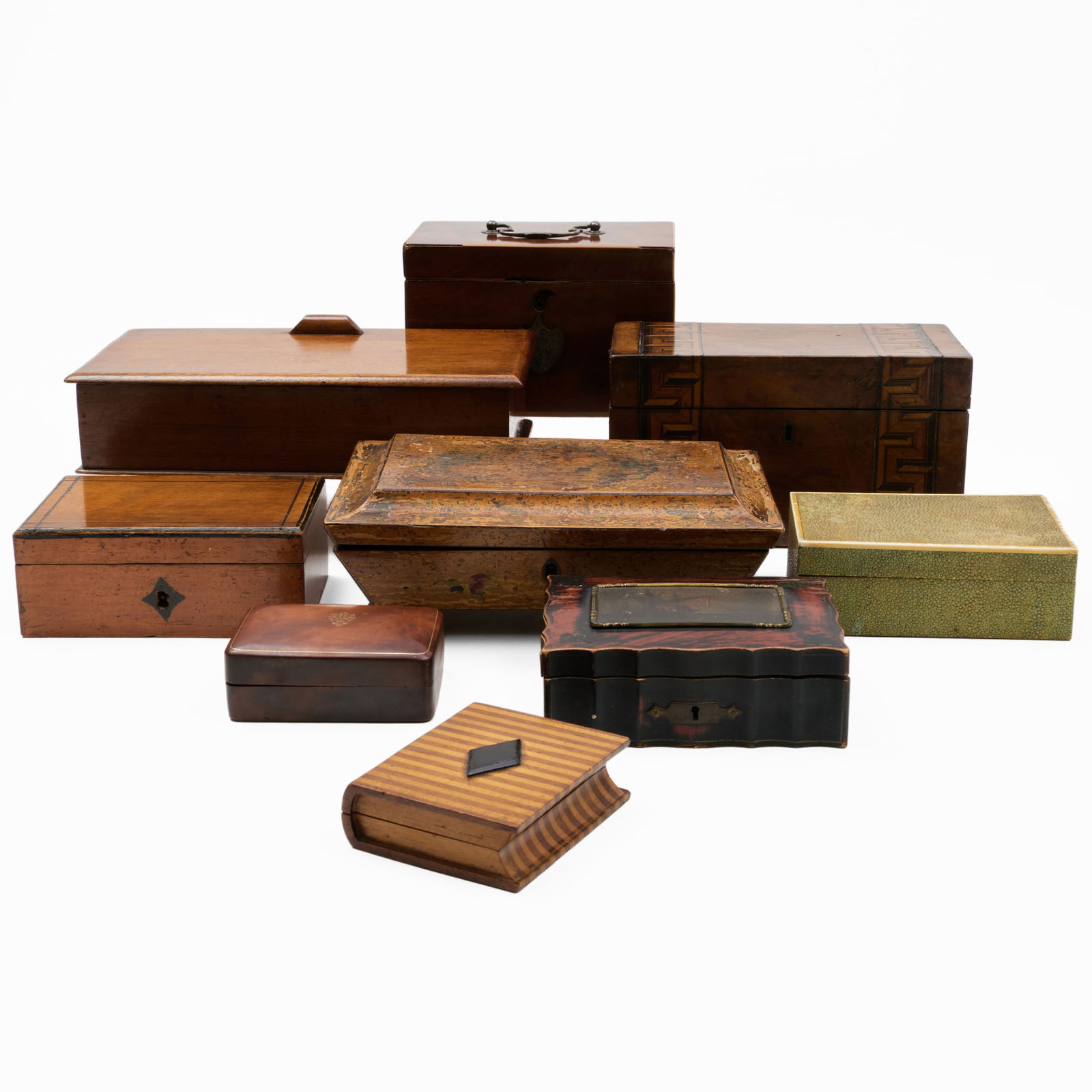 English Wood Table Casket and a Group of Boxes (1 of 20)