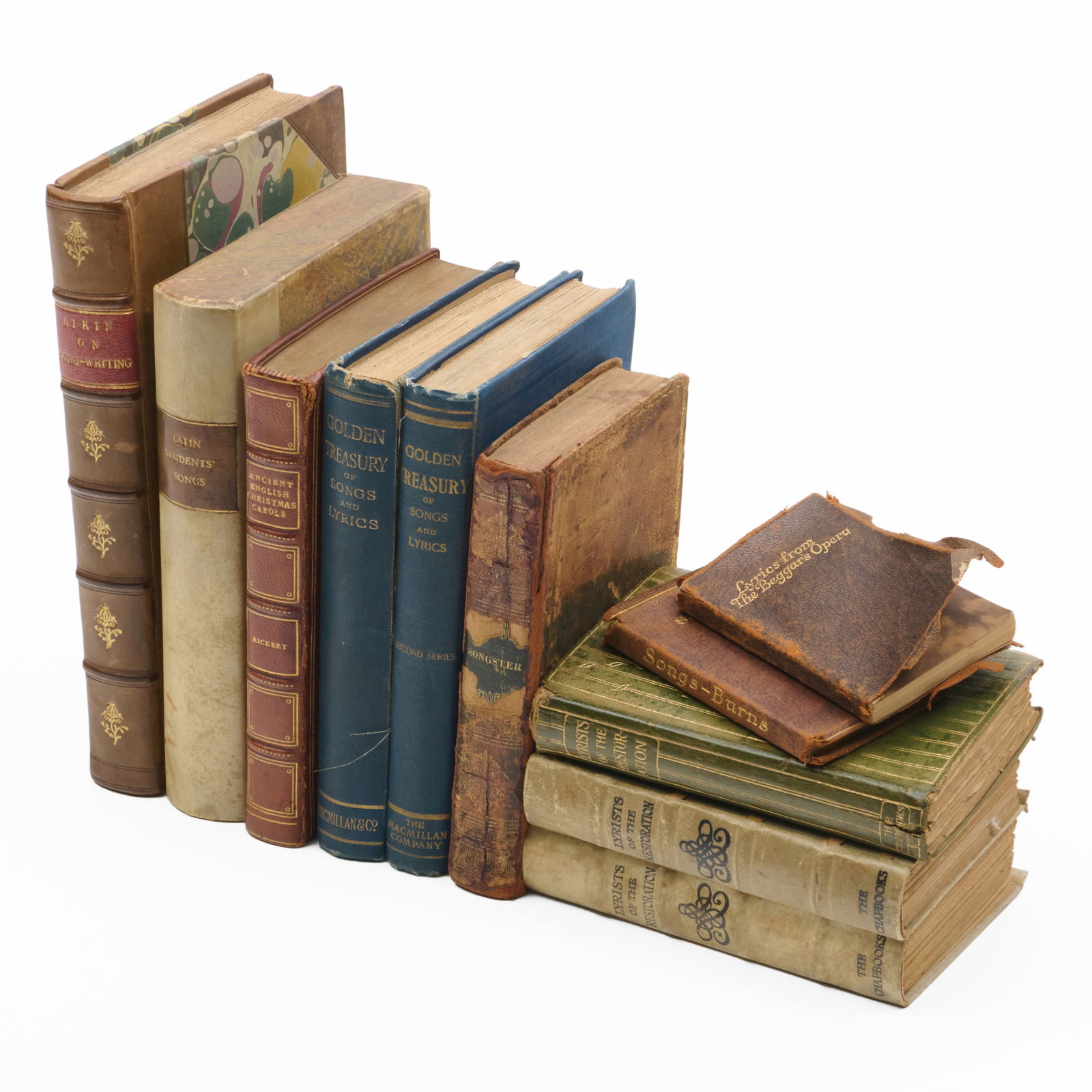 Group of Music-Related Books: Group of Music-Related Books Including:Aiken, John: Essays on Song-Writing. W. Bulmer & Co: London, 1810.Burns, Robert: Songs. Leopold B. Hill, London, c. 1905. Miniature edition.Gay, John: