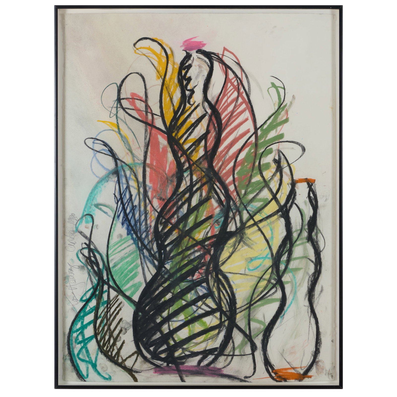 Dale Chihuly (b. 1941): Eggs: Dale Chihuly (b. 1941): Eggs Oil stick on paper, 1980, signed 'Chihuly', titled and inscribed 'for Henry' at left. 30 x 22 in. (sheet), 31 1/4 x 23 1/2 in. (frame). The artist.The Collection of Henry