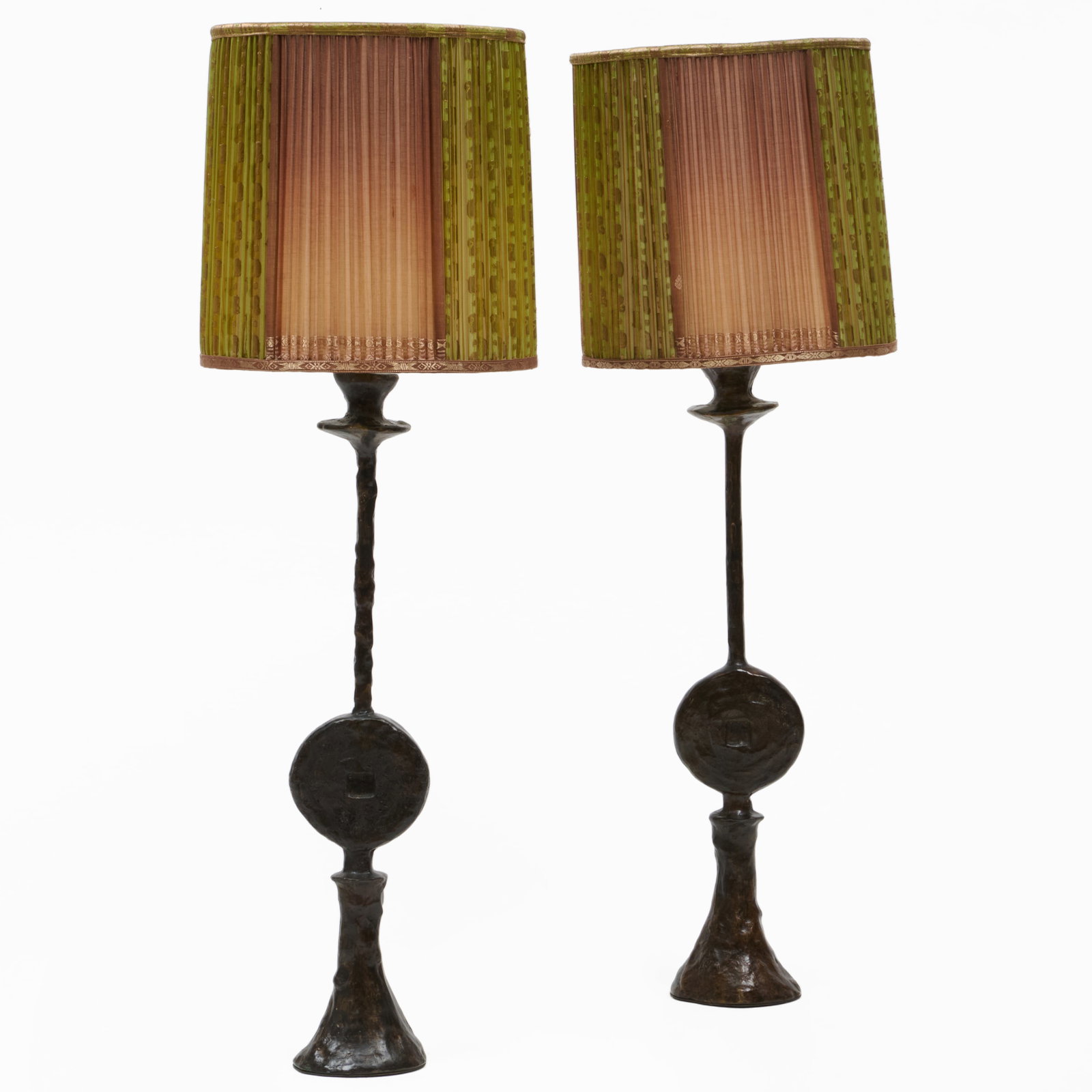 Pair of Modern Giacometti Style Bronze Lamps (1 of 7)