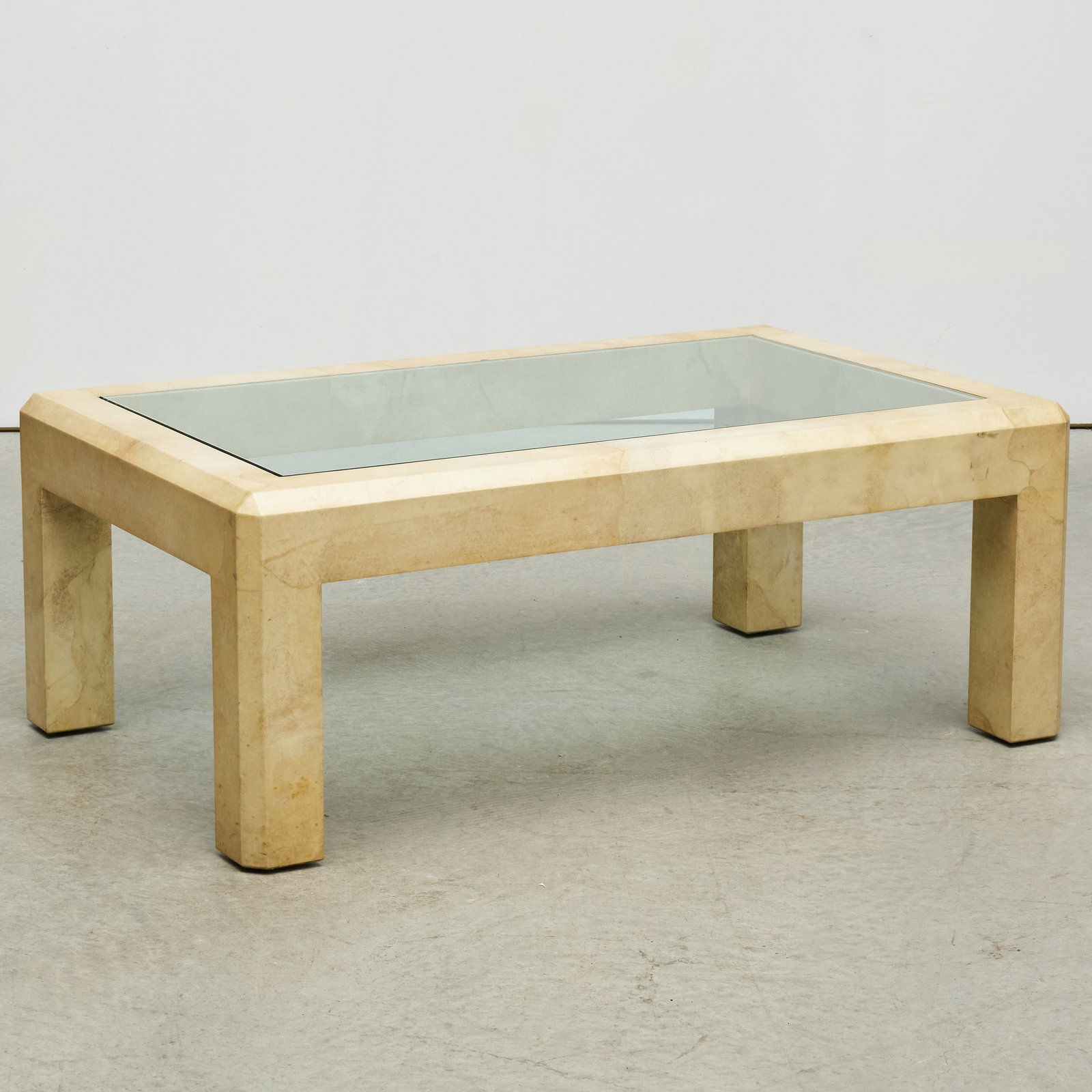 Calfskin and Glass Low Table, Attributed to Karl Springer (1 of 8)