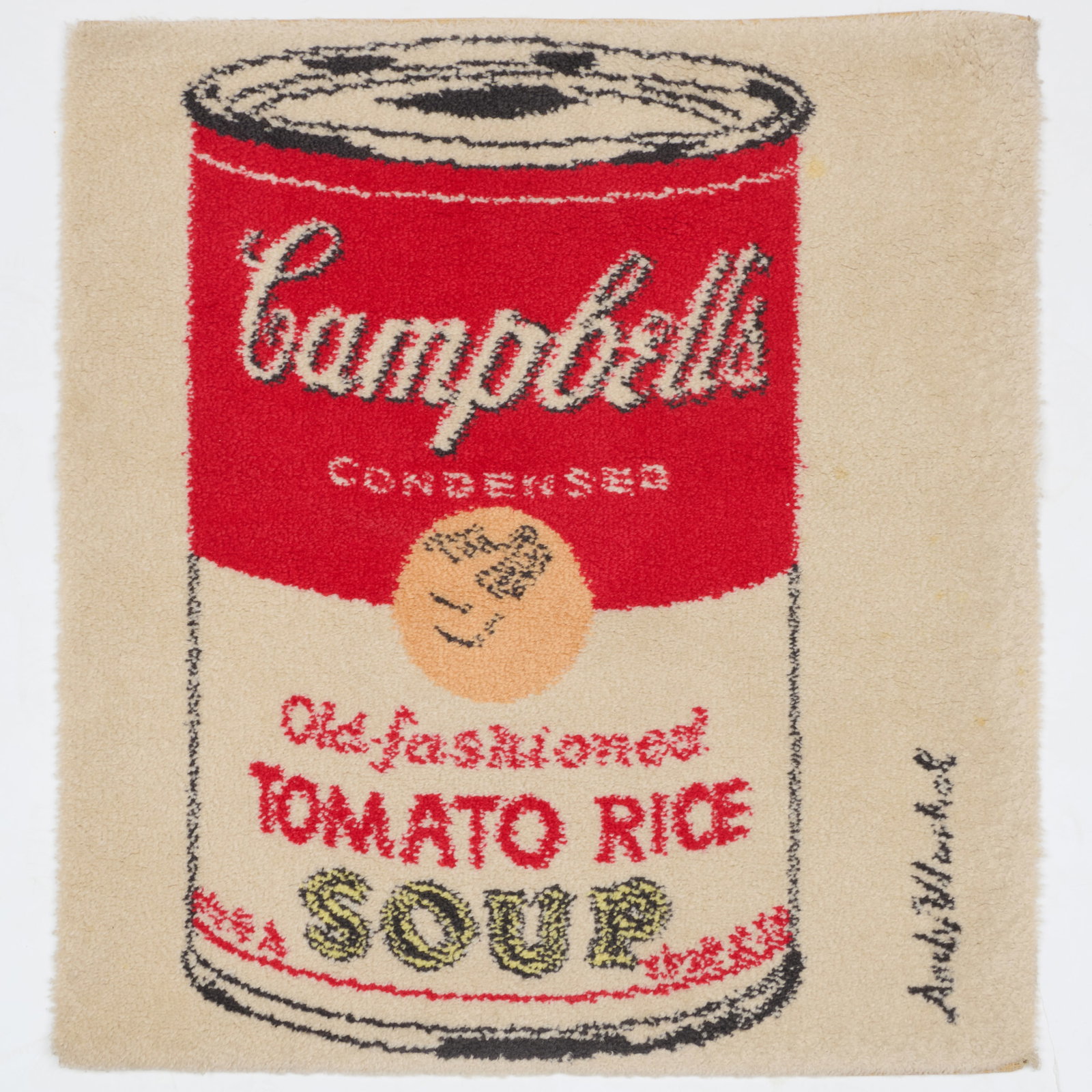 After Andy Warhol (1928-1987): Campbell's Tomato Rice Soup Rug (1 of 7)