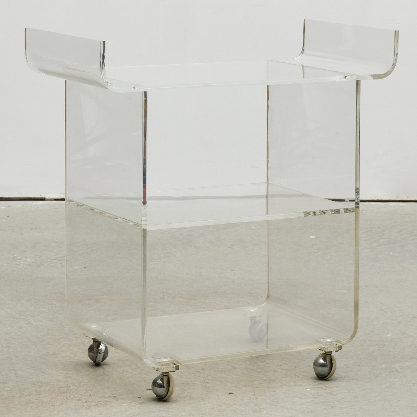 Modern Lucite Cart on Casters (1 of 4)