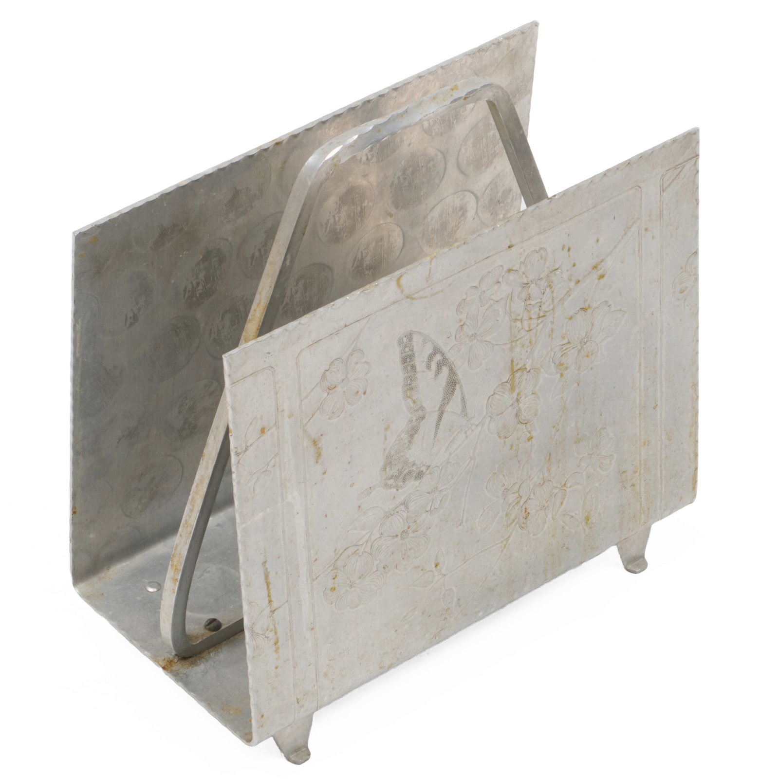 Wendell August Aluminum Magazine Rack with Butterflies Amongst Flowering Branches (1 of 10)