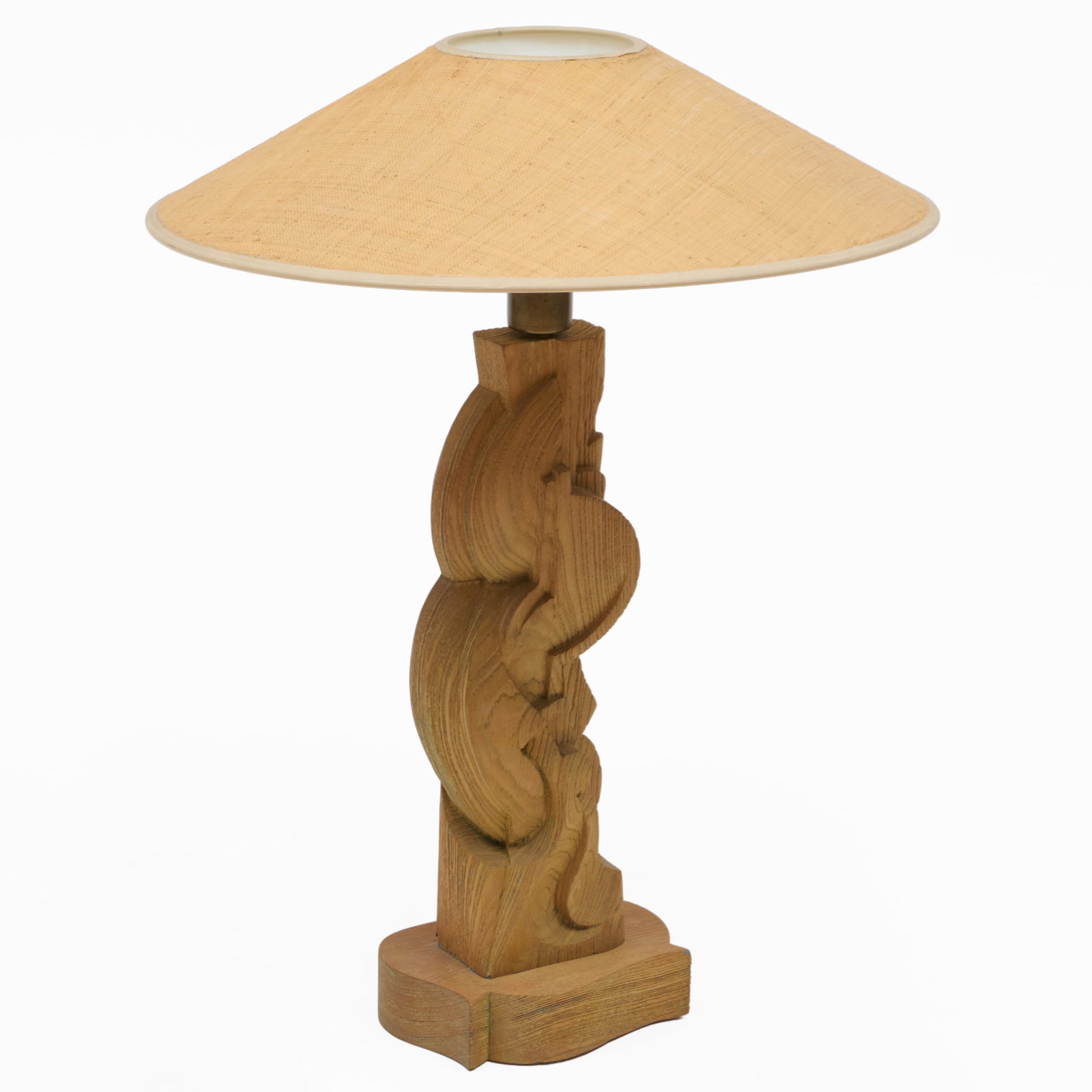 Clifford C. Stasack Carved Wood Table Lamp (1 of 10)