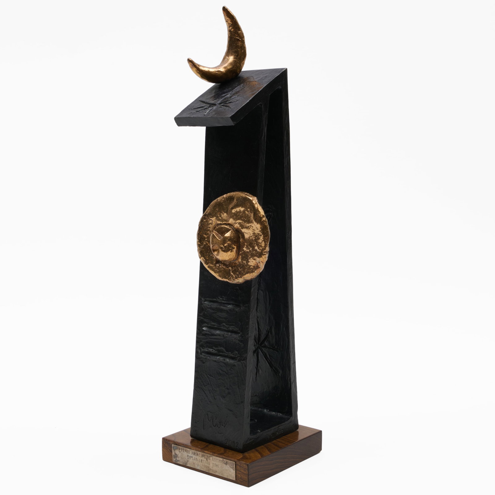 After Joan Miro (1893-1983): Princess of Asturias Award: After Joan Miro (1893-1983): Princess of Asturias Award Bronze, 2012, incised with the artist's name, dated and numbered 5 at bottom. 19 1/2 in. (height). Note: This bronze was conceived by Miro for t