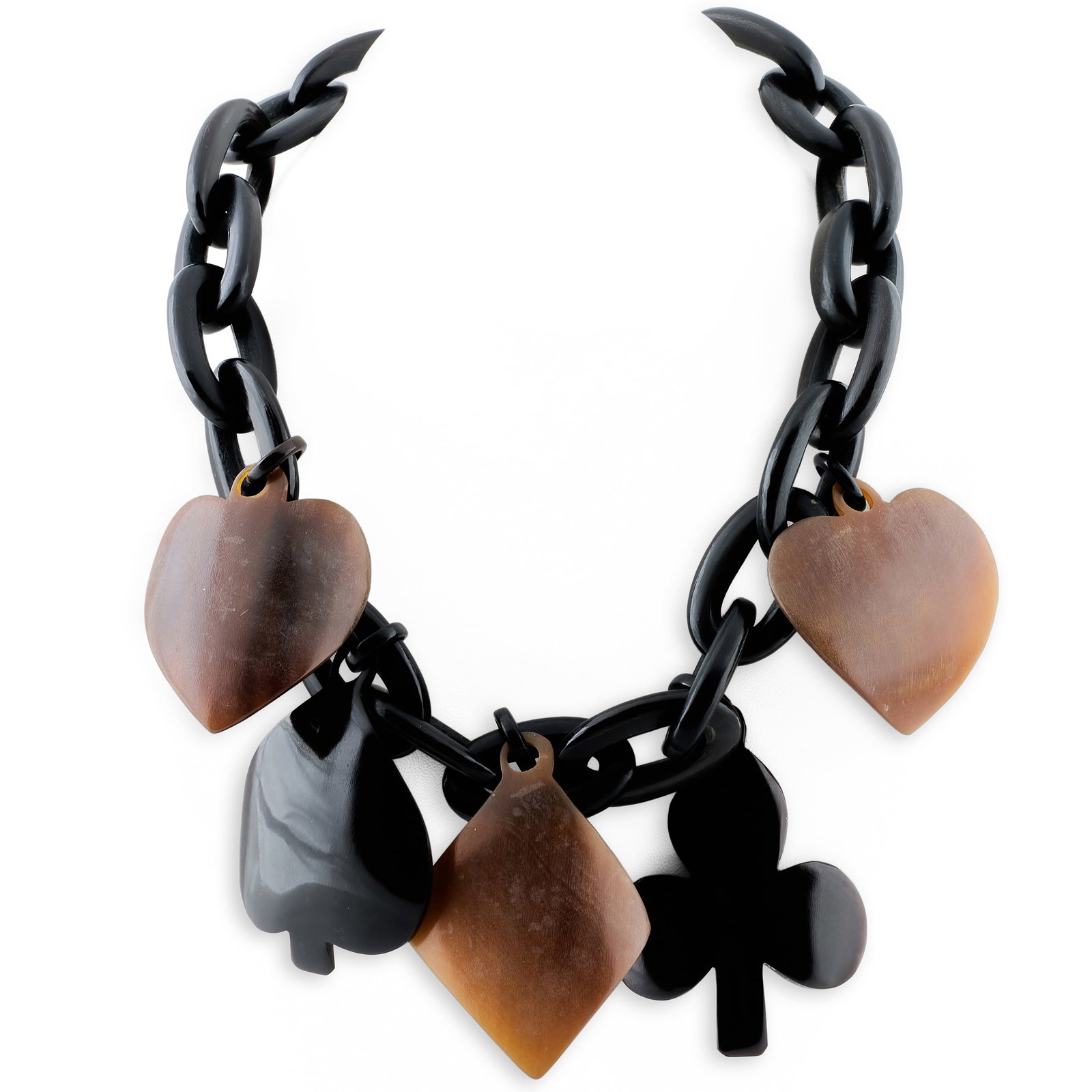 Monies Faux Tortoise Necklace: Monies Faux Tortoise Necklace With tag.20 in. long. Collection of Barbara Jakobson.