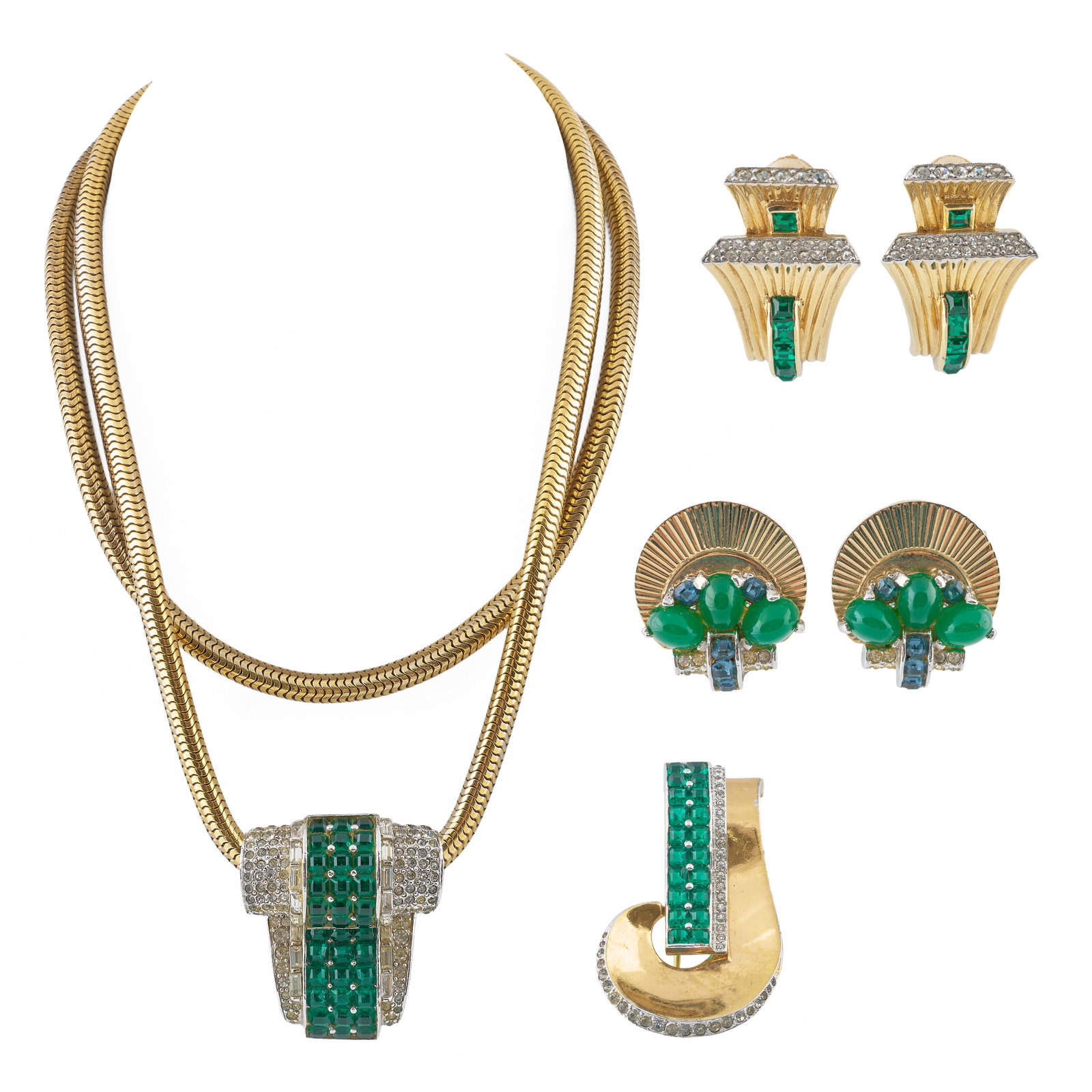 Group of Costume Faux Emerald Jewelry (1 of 20)