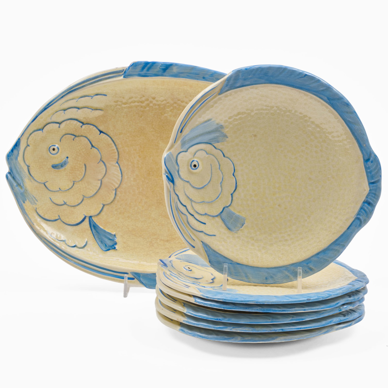 Set of Ceramic 'Flounder' Dinnerware (1 of 8)