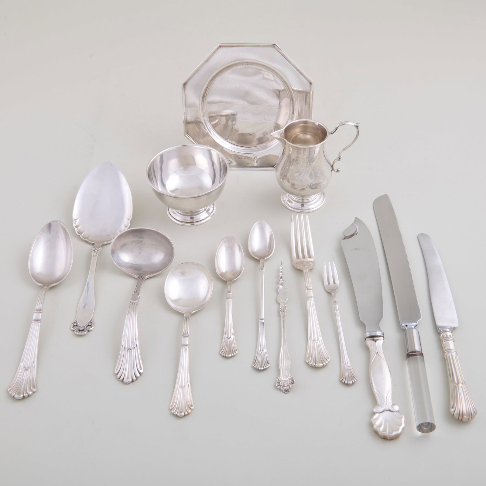 Gorham Silver Plate Flatware Service in the 'Churchill' Pattern and a Group of Silver (1 of 20)