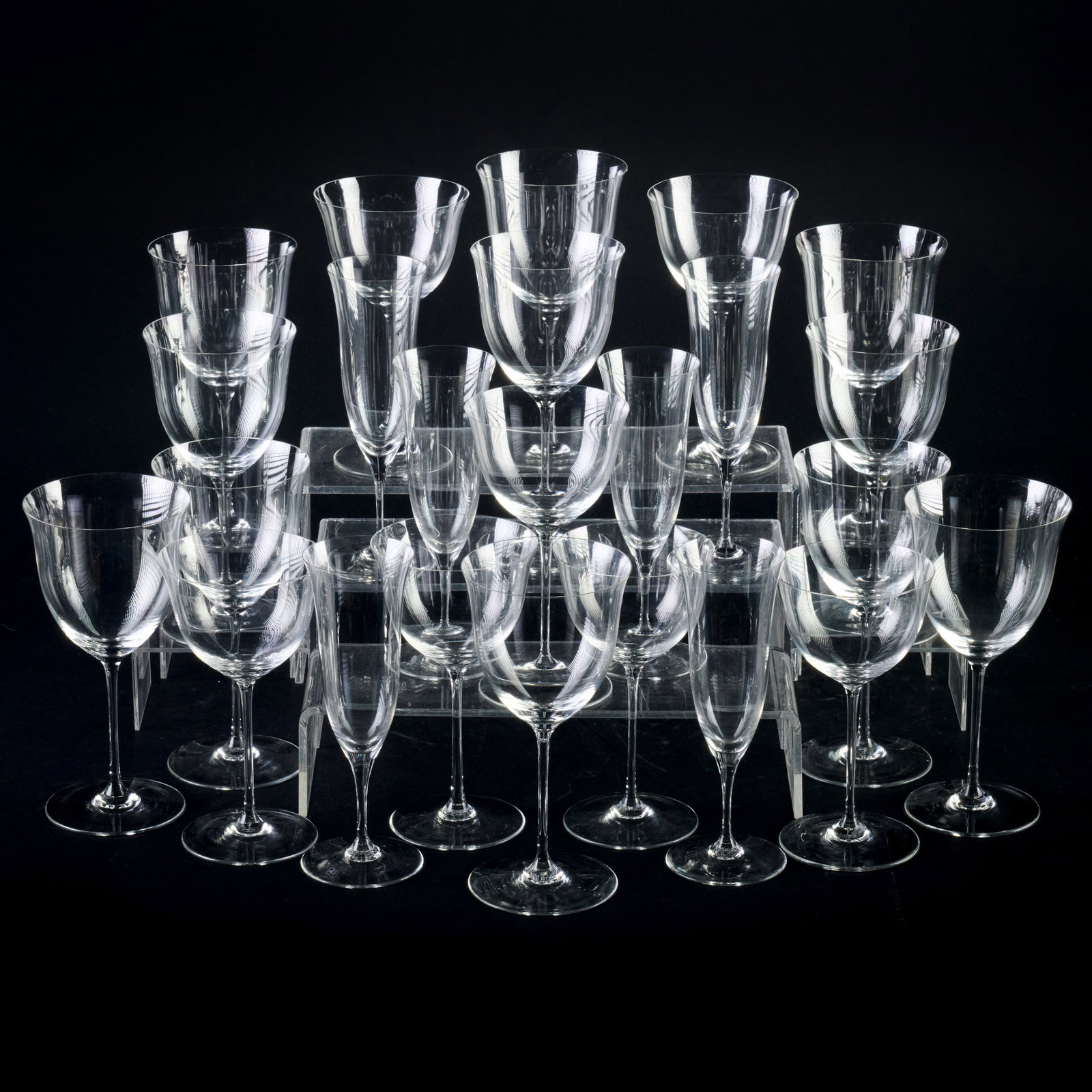 Colorless Glass Stemware Service, Probably Lobmeyr (1 of 11)