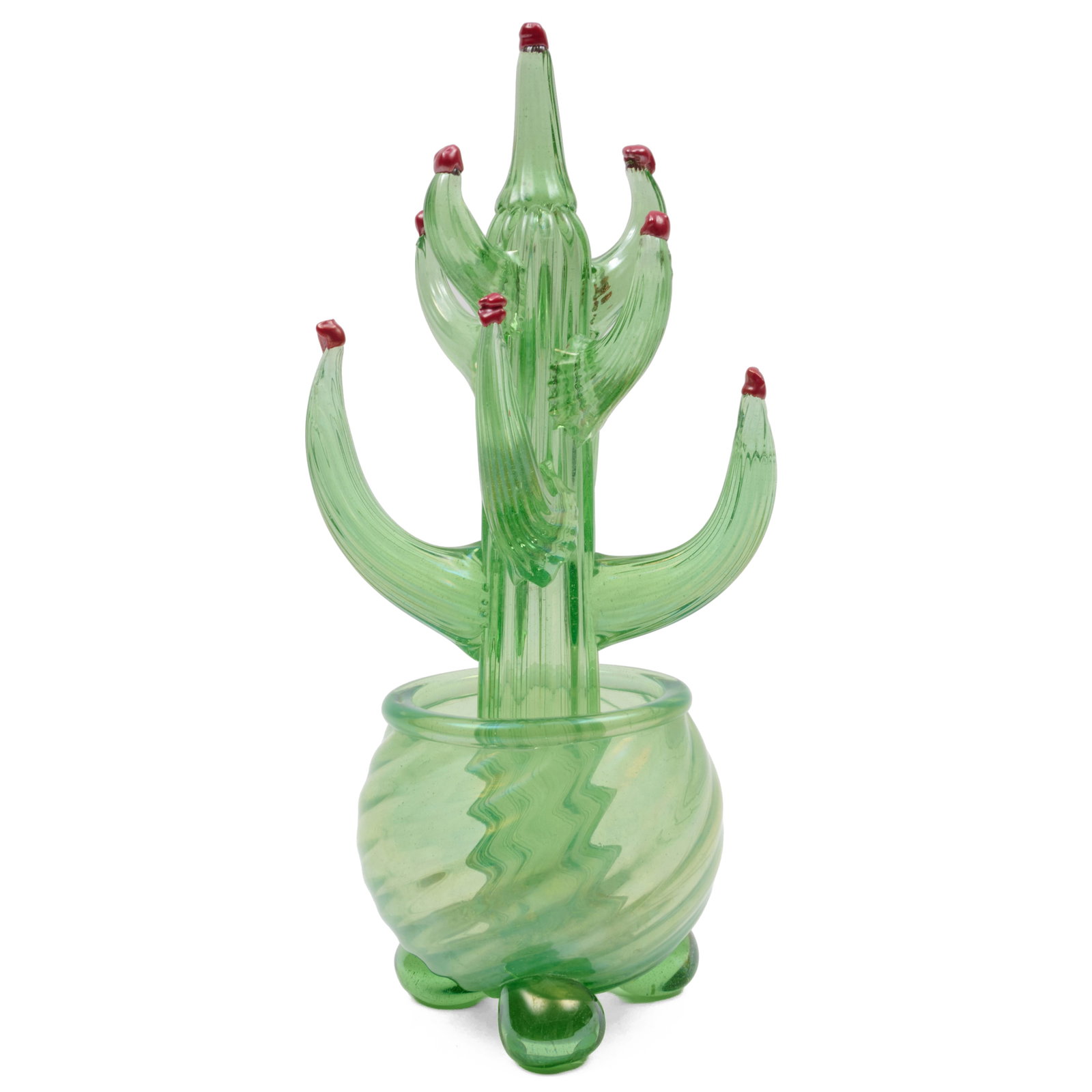 Italian Murano Glass Potted Cactus, in the Manner of Napoleone Martinuzzi (1892-1977) (1 of 6)