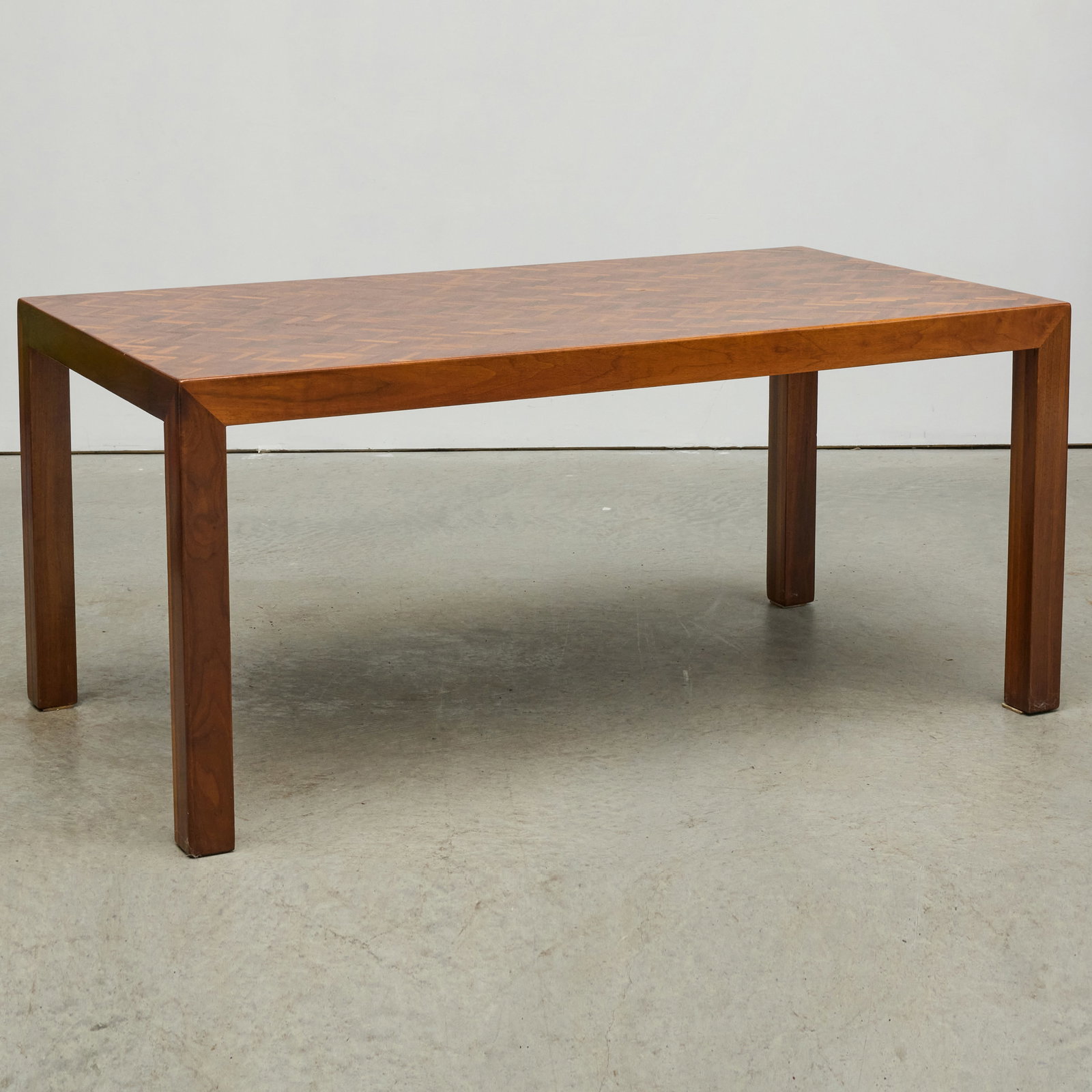 Walnut Parquetry Top Parson's Table (1 of 7)