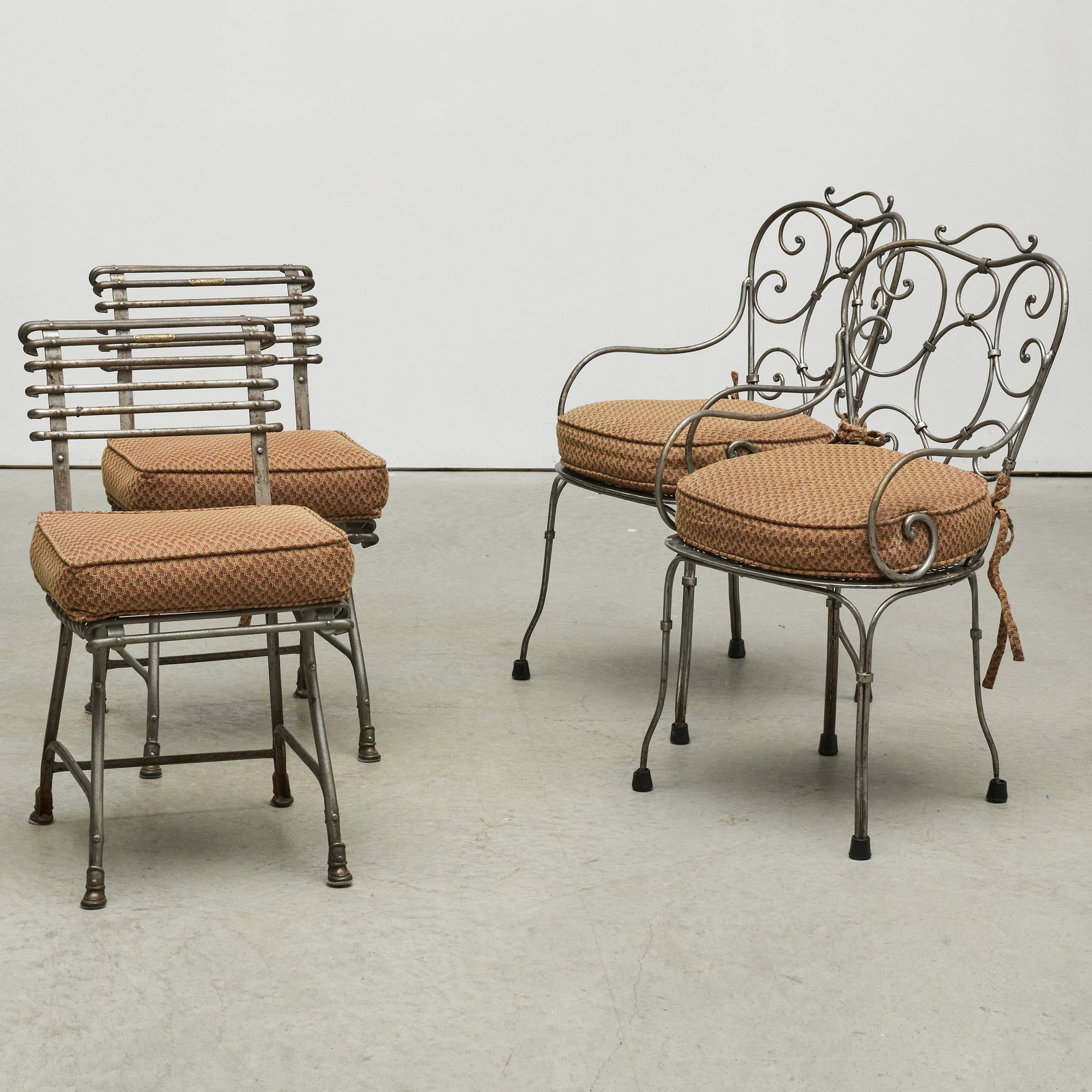 Two Pairs of Polished Steel Chairs (1 of 8)