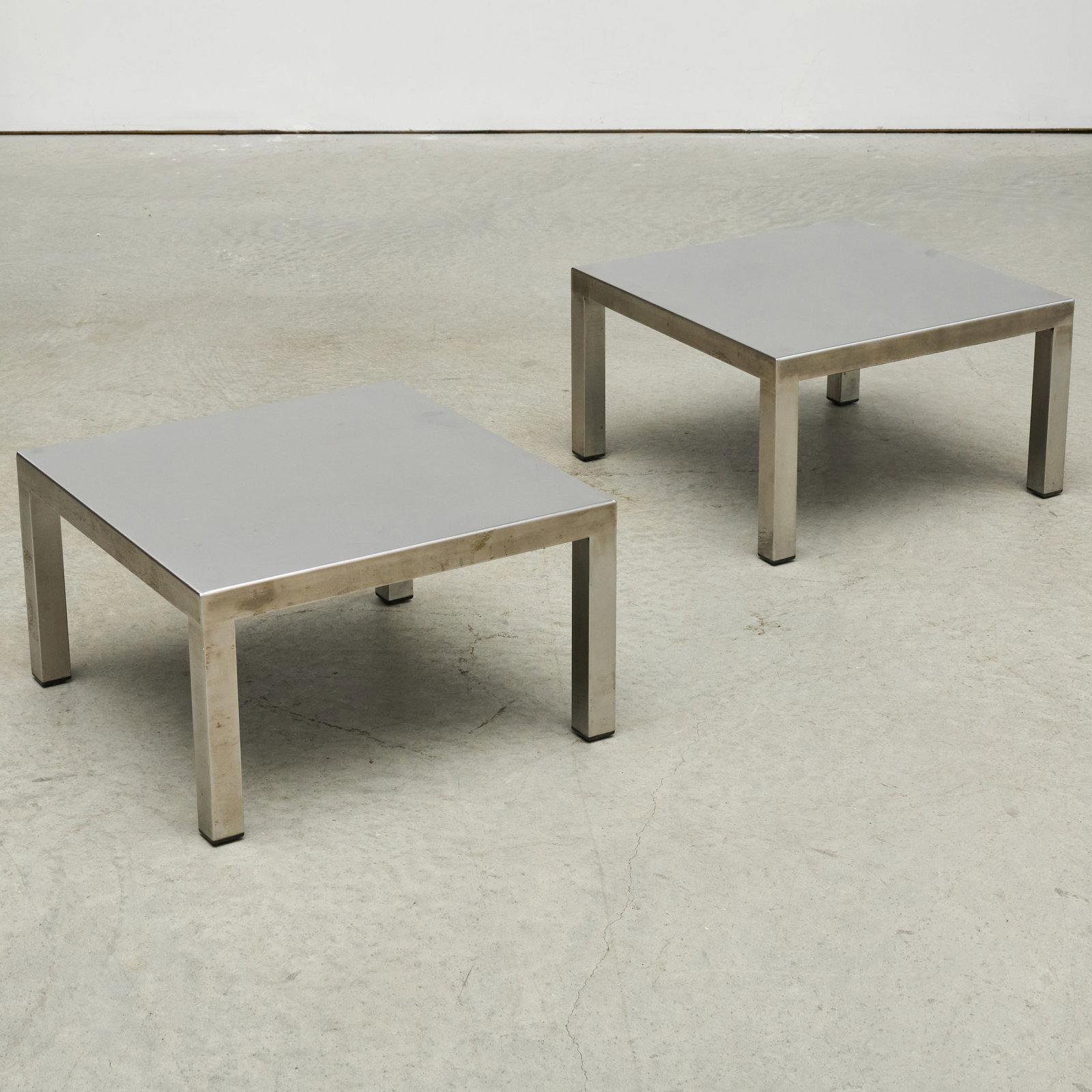 Pair of Stainless Steel Low Tables (1 of 7)