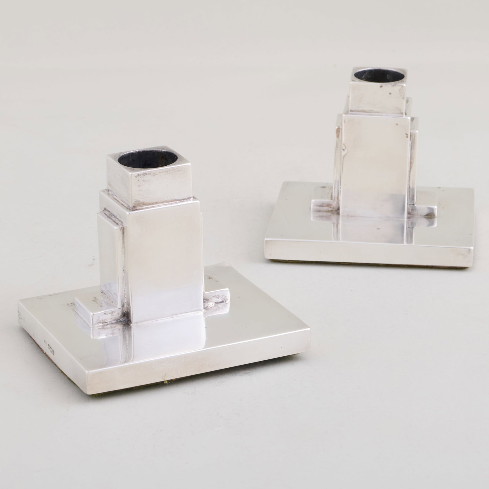 Pair of George V Art Deco Silver Candlesticks (1 of 9)