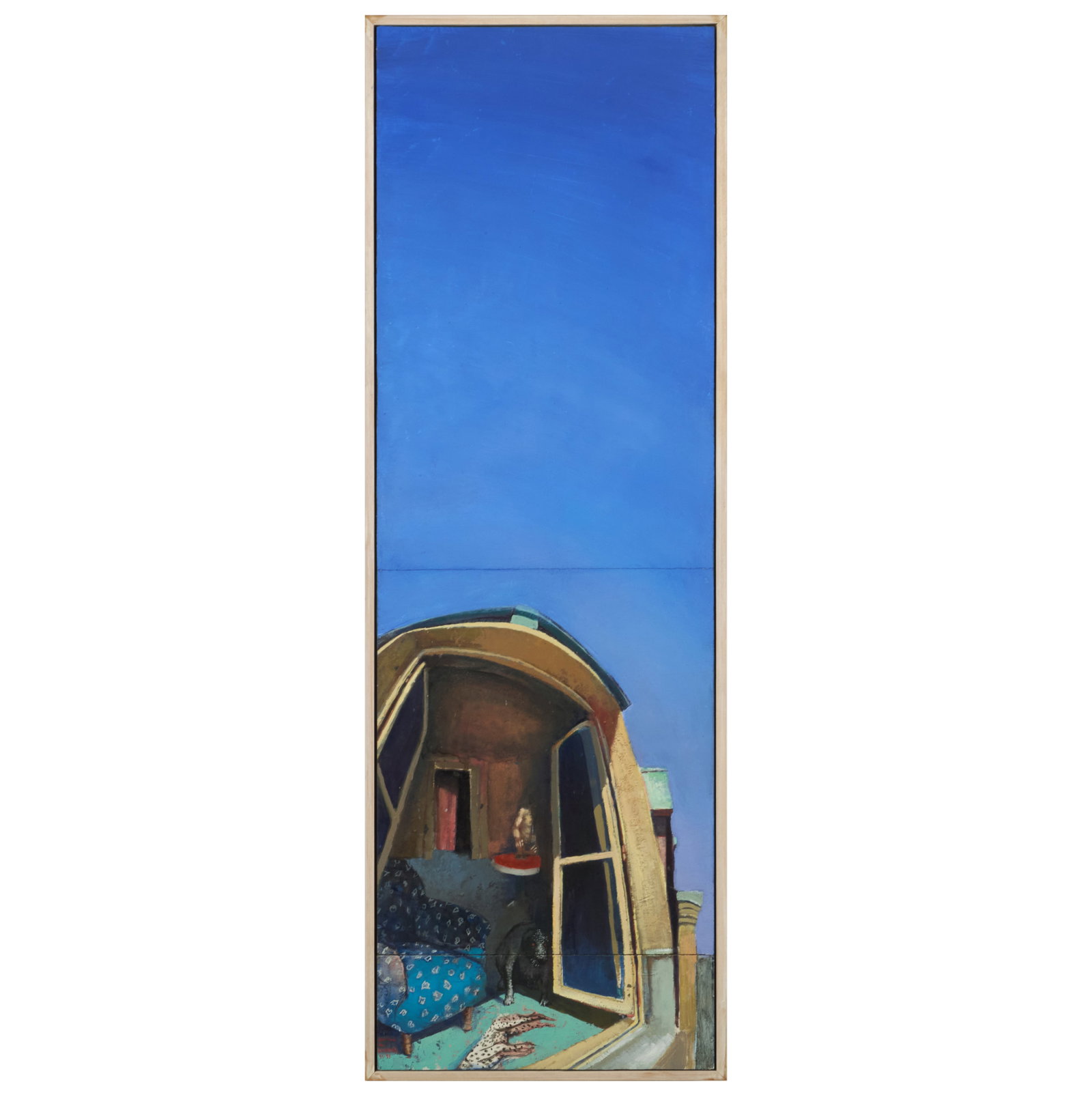 Dietrich Ian Lafferty (b. 1961): Untitled (High Blue Sky): Dietrich Ian Lafferty (b. 1961): Untitled (High Blue Sky) Oil on three sheets of paper mounted on board, 1991-93, signed 'Dietrich Ian Lafferty' and dated lower left, signed, titled and dated on the