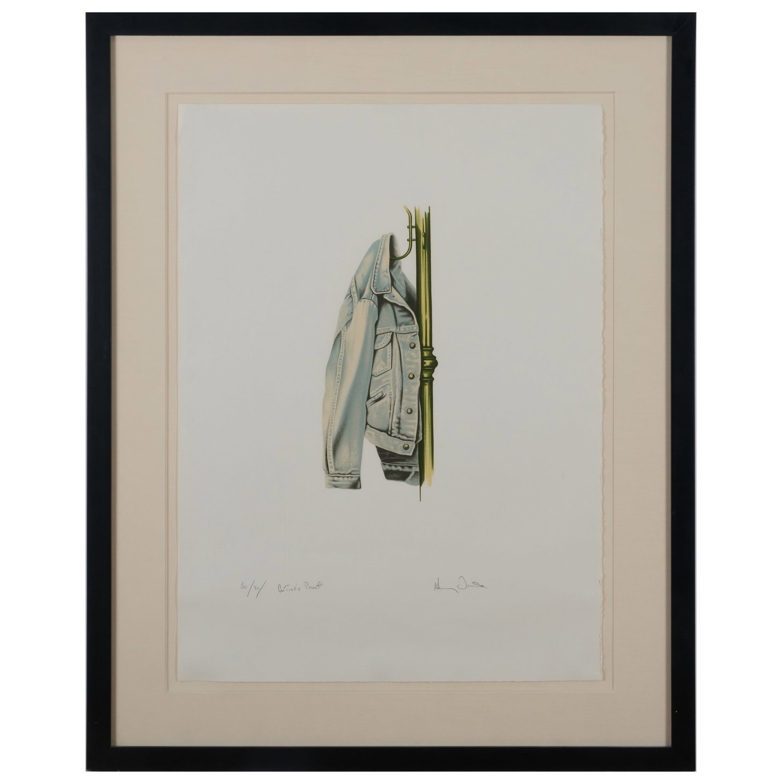 Henry Fonda (1905-1982): Untitled (Hanging Jacket): Henry Fonda (1905-1982): Untitled (Hanging Jacket) Lithograph in colors on wove paper, signed and inscribed '50/50/ Artist's Proof' in pencil 30 x 22 in. (sheet), 39 1/2 x 31 1/2 in. (frame).