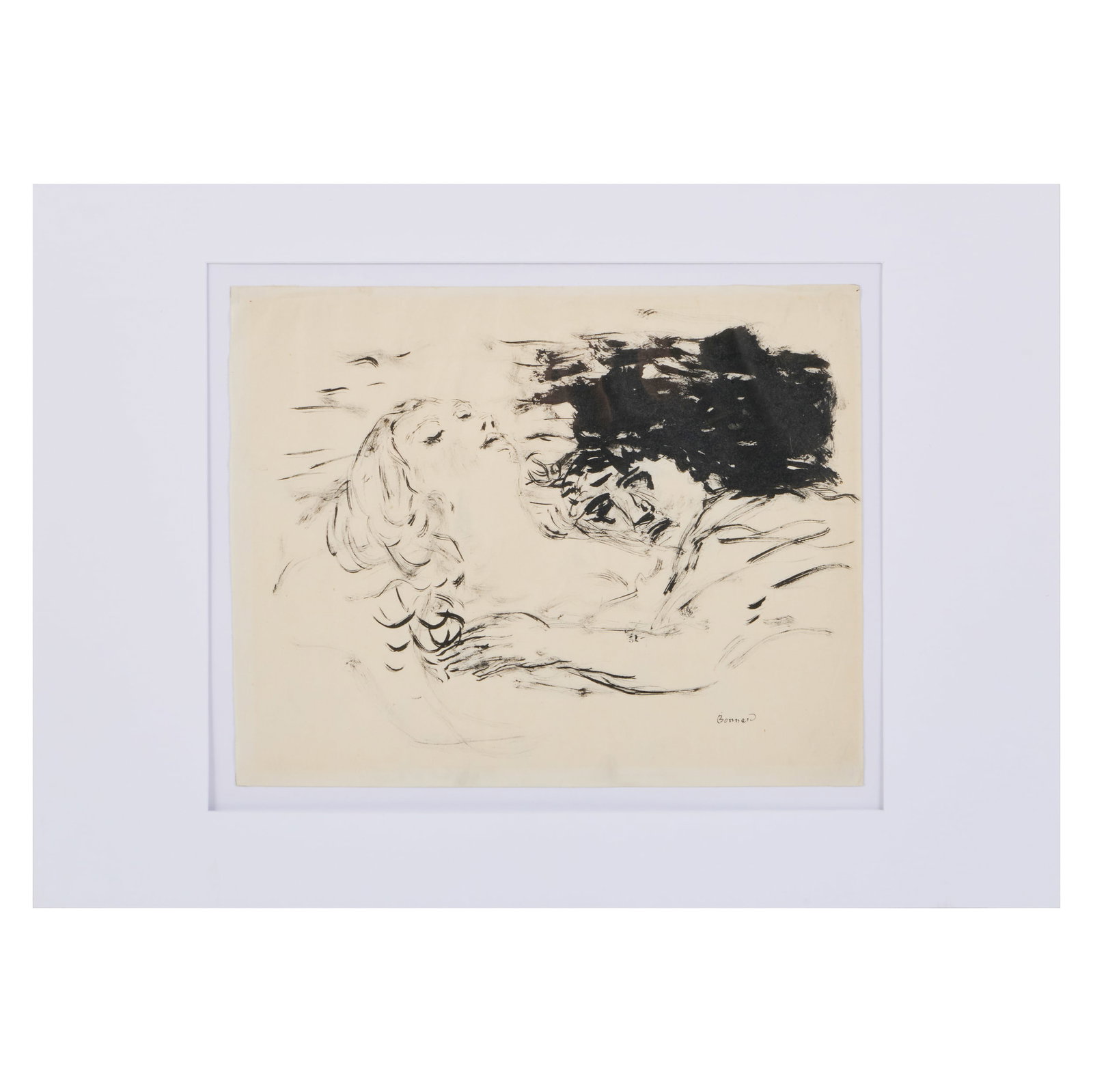 Pierre Bonnard (1867-1947): Couple endormi (les amants): Pierre Bonnard (1867-1947): Couple endormi (les amants) Ink and wash on Rives, c. 1919, signed 'Bonnard' lower right. 8 3/8 x 10 5/8 in. (sheet), unframed. Exhibited: Kunsthaus, Zurich, 1949, Pierre