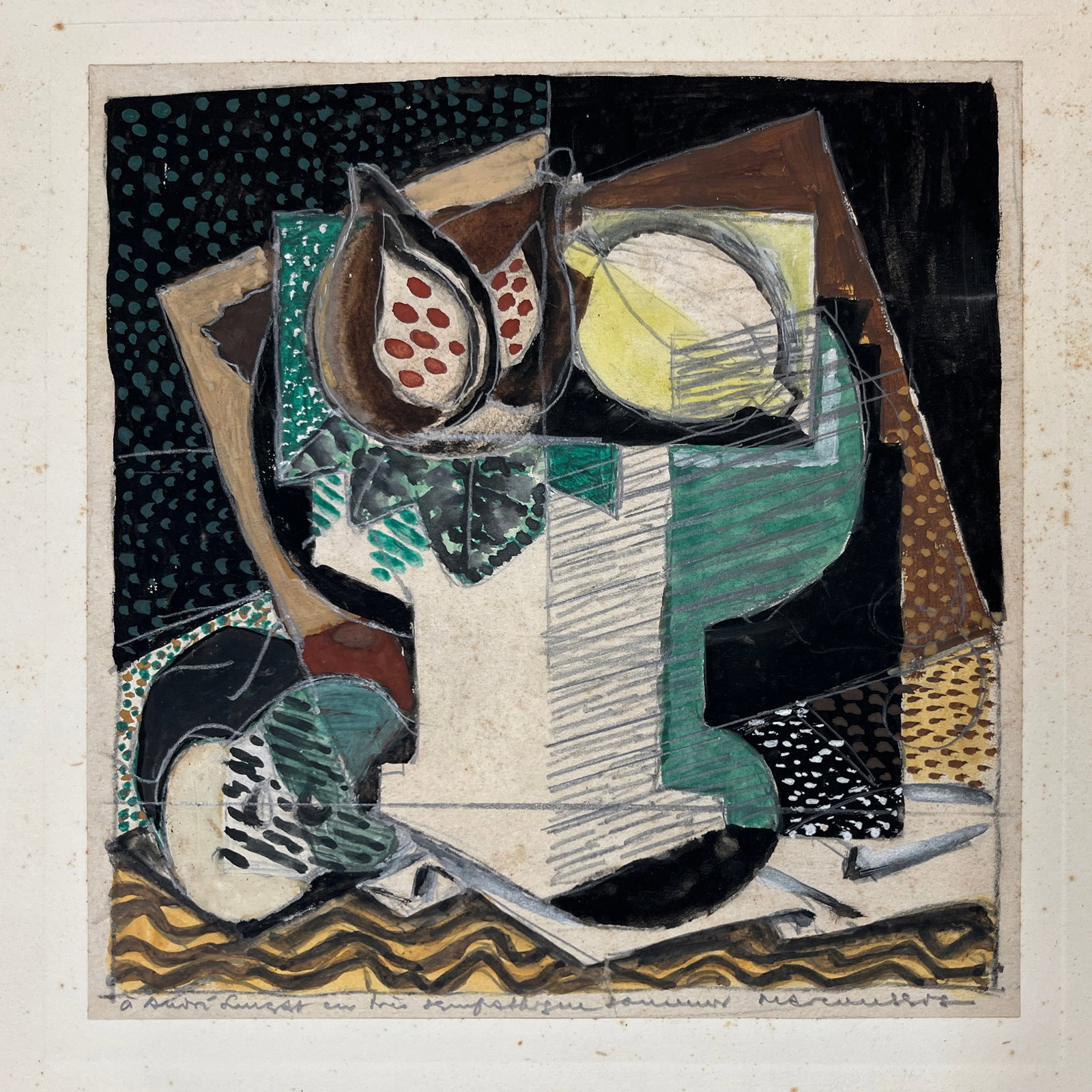 Attributed to Louis Marcoussis (1883-1941): Nature morte au compotier (1 of 2)