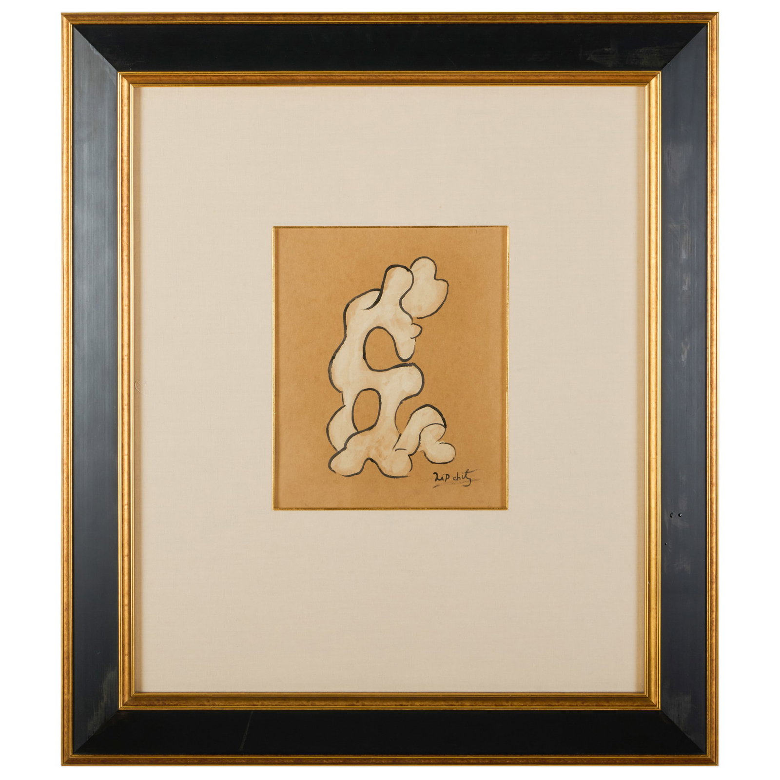 Jacques Lipchitz (1891-1973): Study For Benediction I: Jacques Lipchitz (1891-1973): Study For Benediction I Gouache on brown paper, 1941, signed 'Lipchitz' lower right. 13 3/4 x 11 3/8 in. (sheet), 31 1/2 x 27 1/2 in. (frame). Sold Swann, NY, June 4, 200