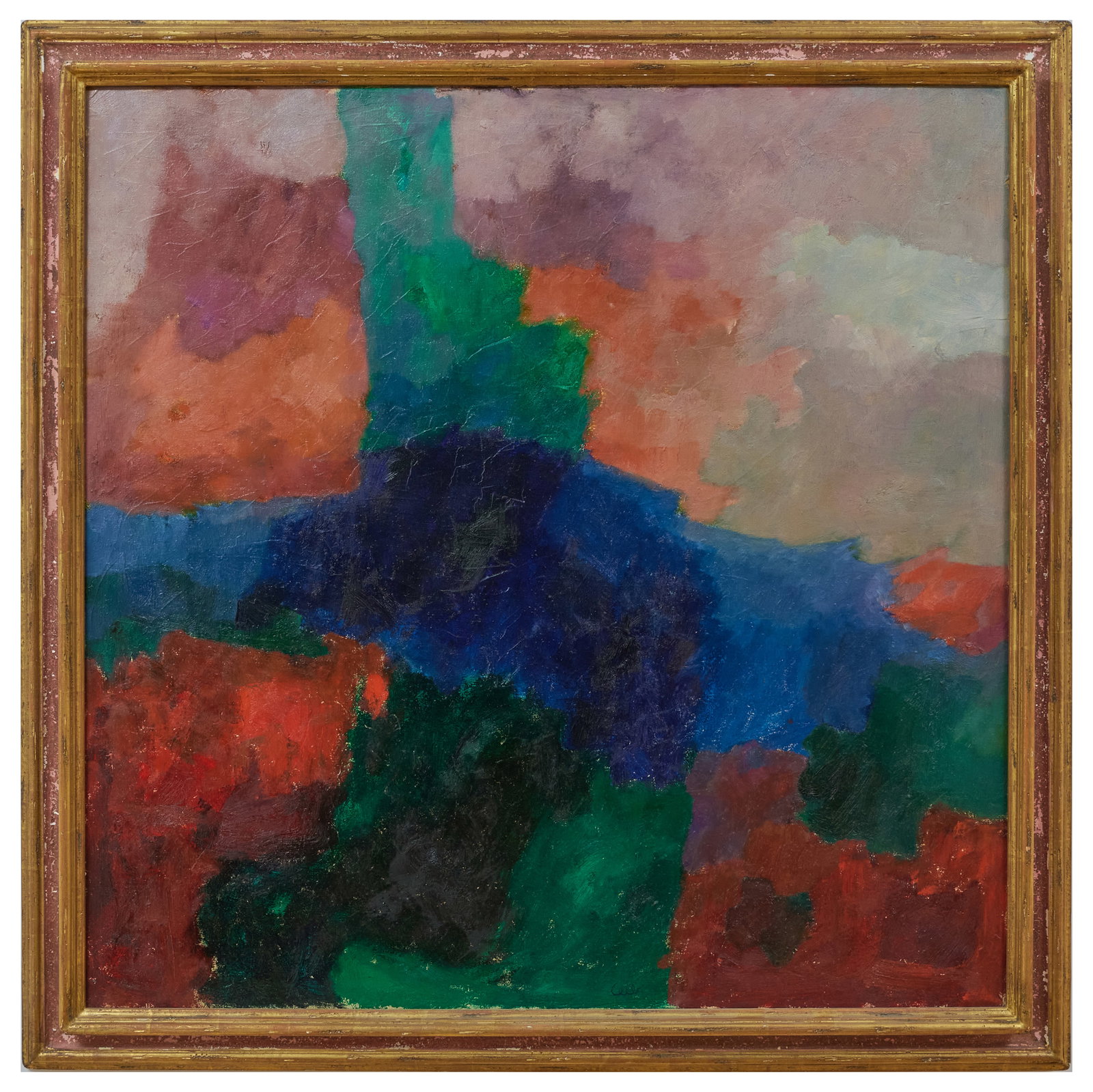 Nat Leeb (1906-1990): Points Cardinaux: Nat Leeb (1906-1990): Points Cardinaux Oil on canvas, signed 'Leeb' lower center, inscribed 'Nat Leeb/16, Villa Seurat/Pairs 14th' on the reverse, with label from Walker Art Center, Minneapolis. 39